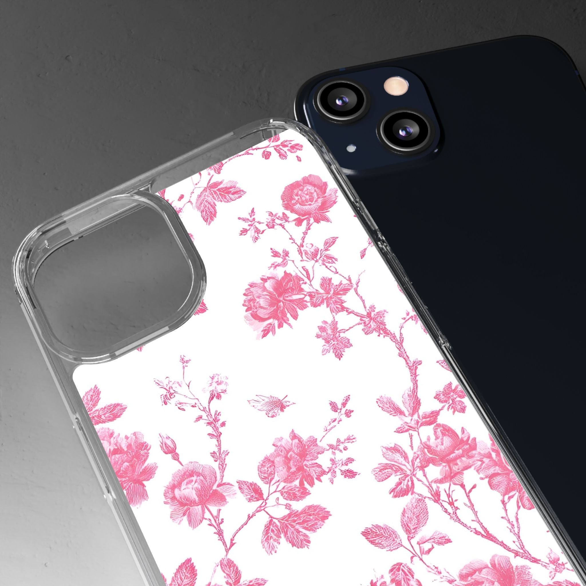 JAKKOUTTHEBXX Pink Floral iPhone Clear Case 2025