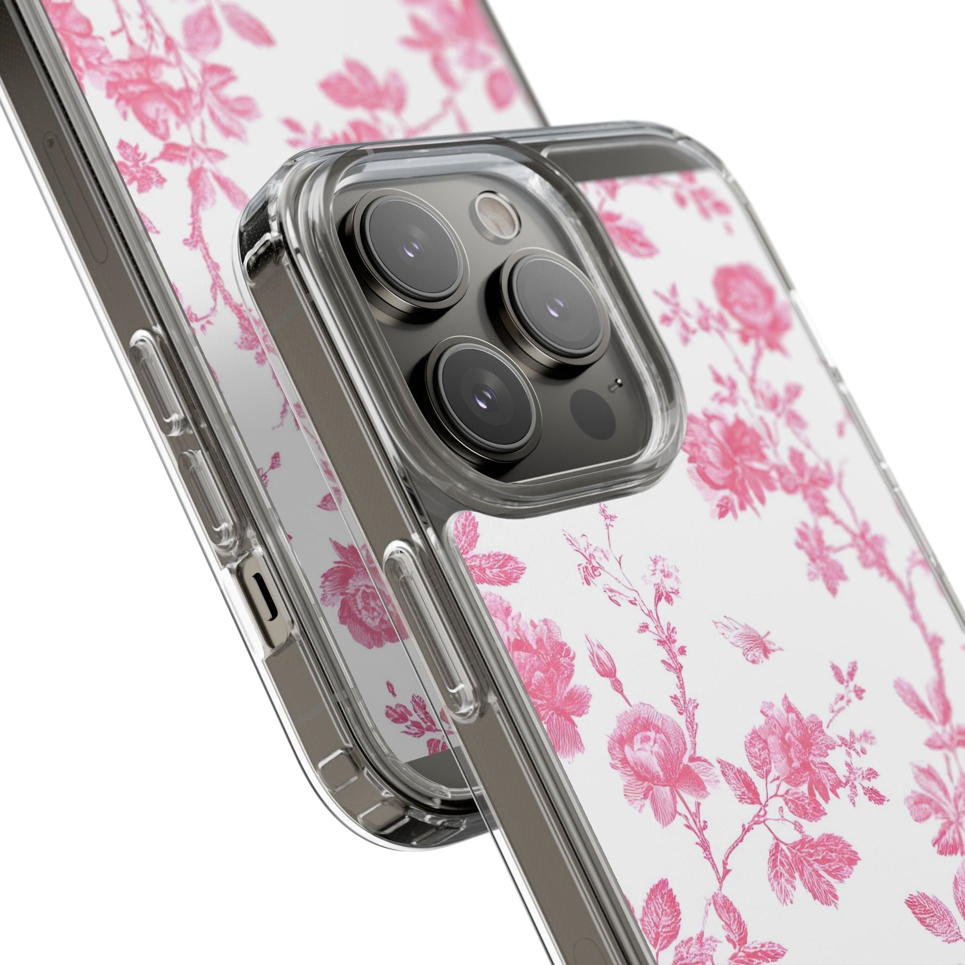JAKKOUTTHEBXX Pink Floral iPhone Clear Case 2025