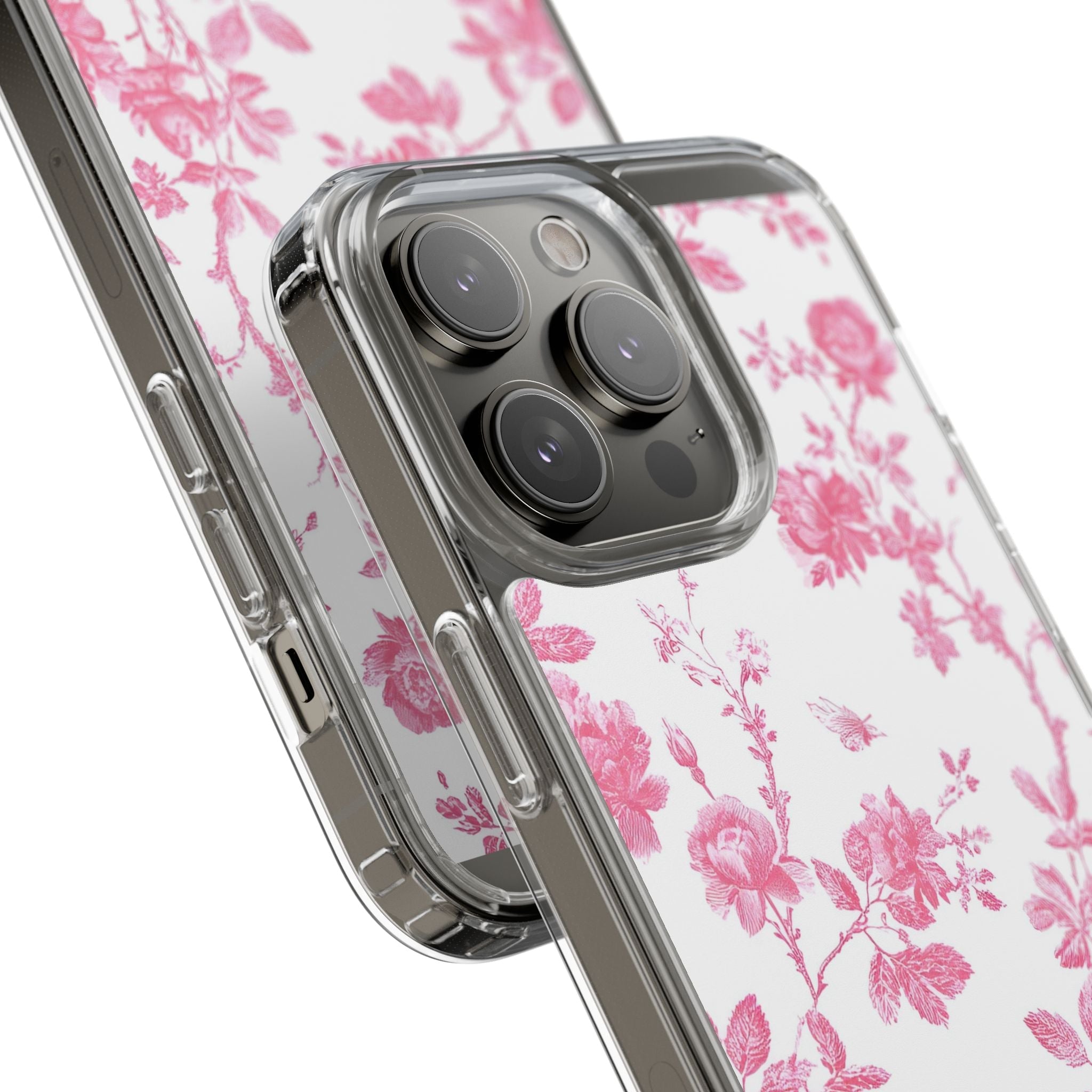 JAKKOUTTHEBXX Pink Floral iPhone Clear Case 2025