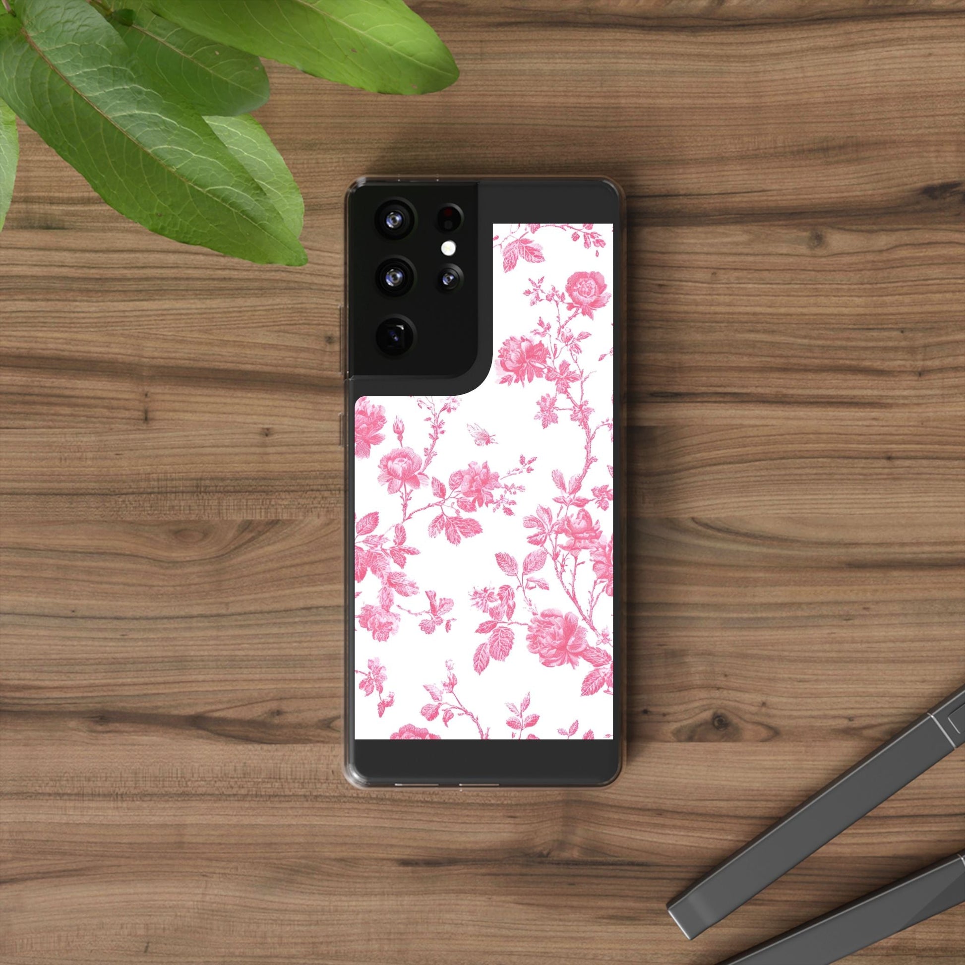 JAKKOUTTHEBXX Pink Floral iPhone Clear Case 2025