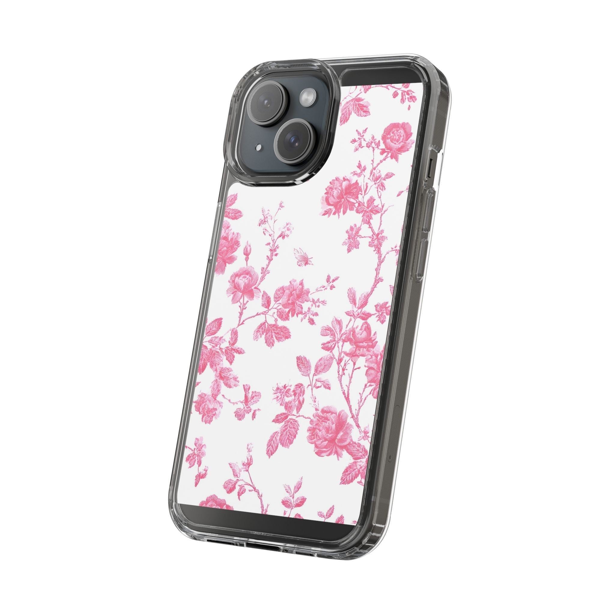JAKKOUTTHEBXX Pink Floral iPhone Clear Case 2025