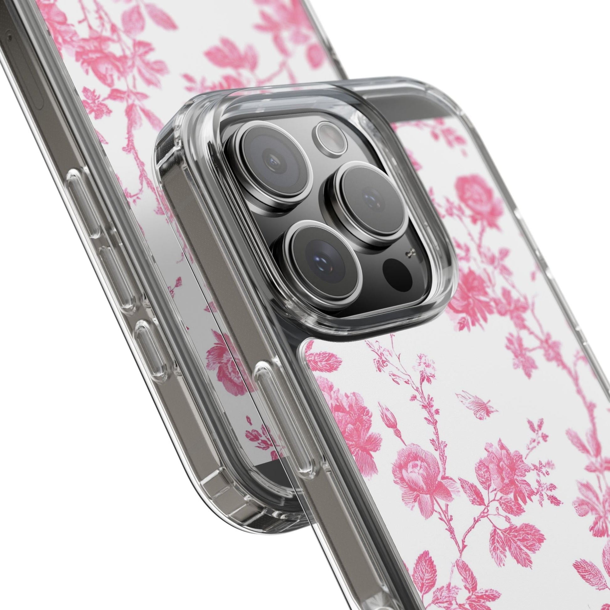 JAKKOUTTHEBXX Pink Floral iPhone Clear Case 2025