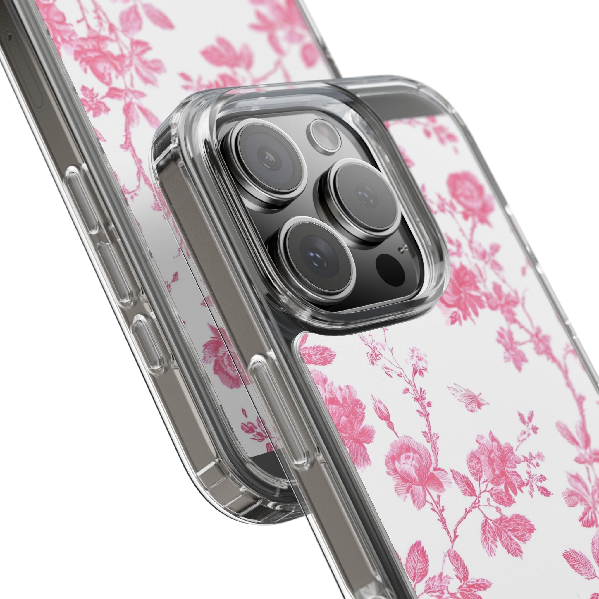 JAKKOUTTHEBXX Pink Floral iPhone Clear Case 2025
