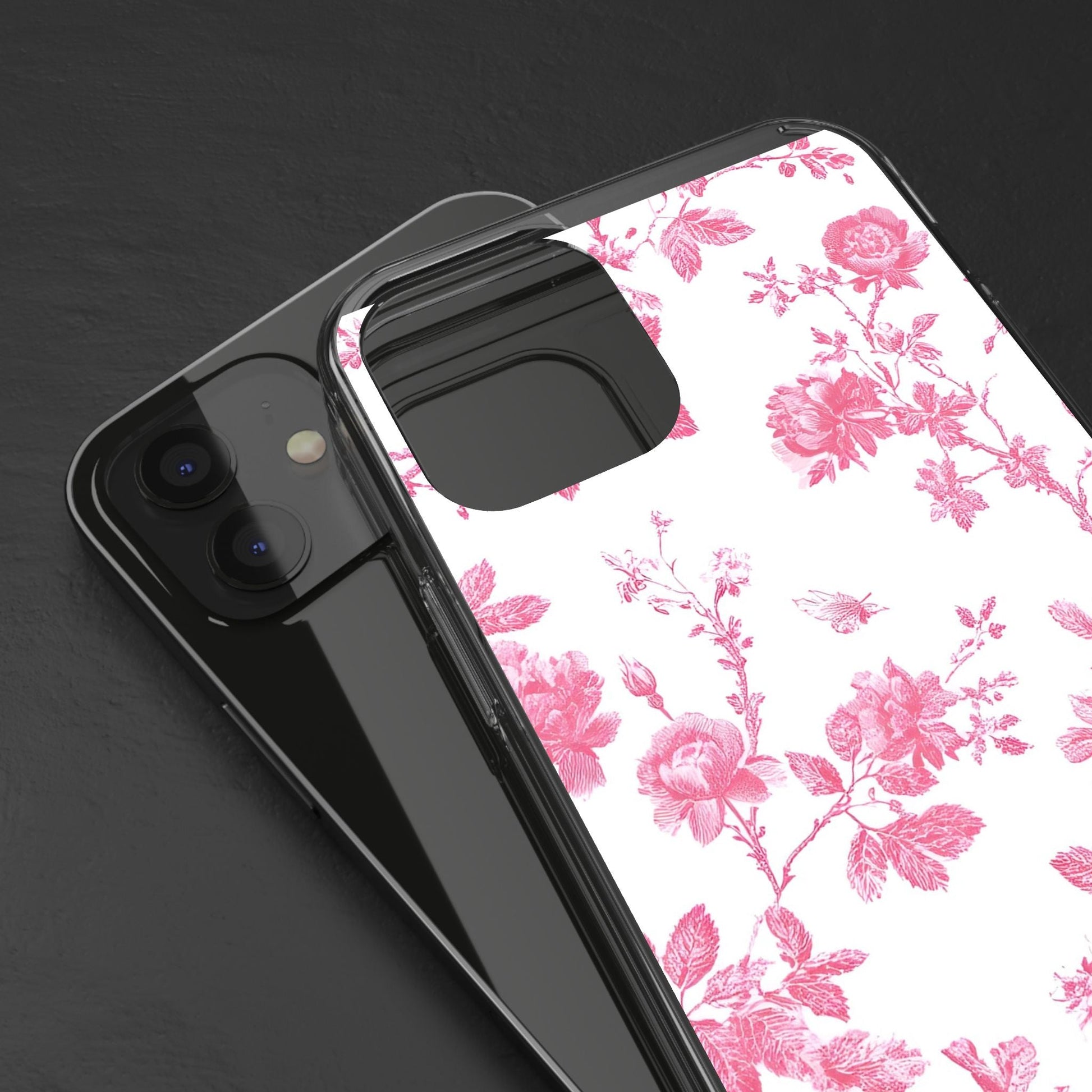 JAKKOUTTHEBXX Pink Floral iPhone Clear Case 2025