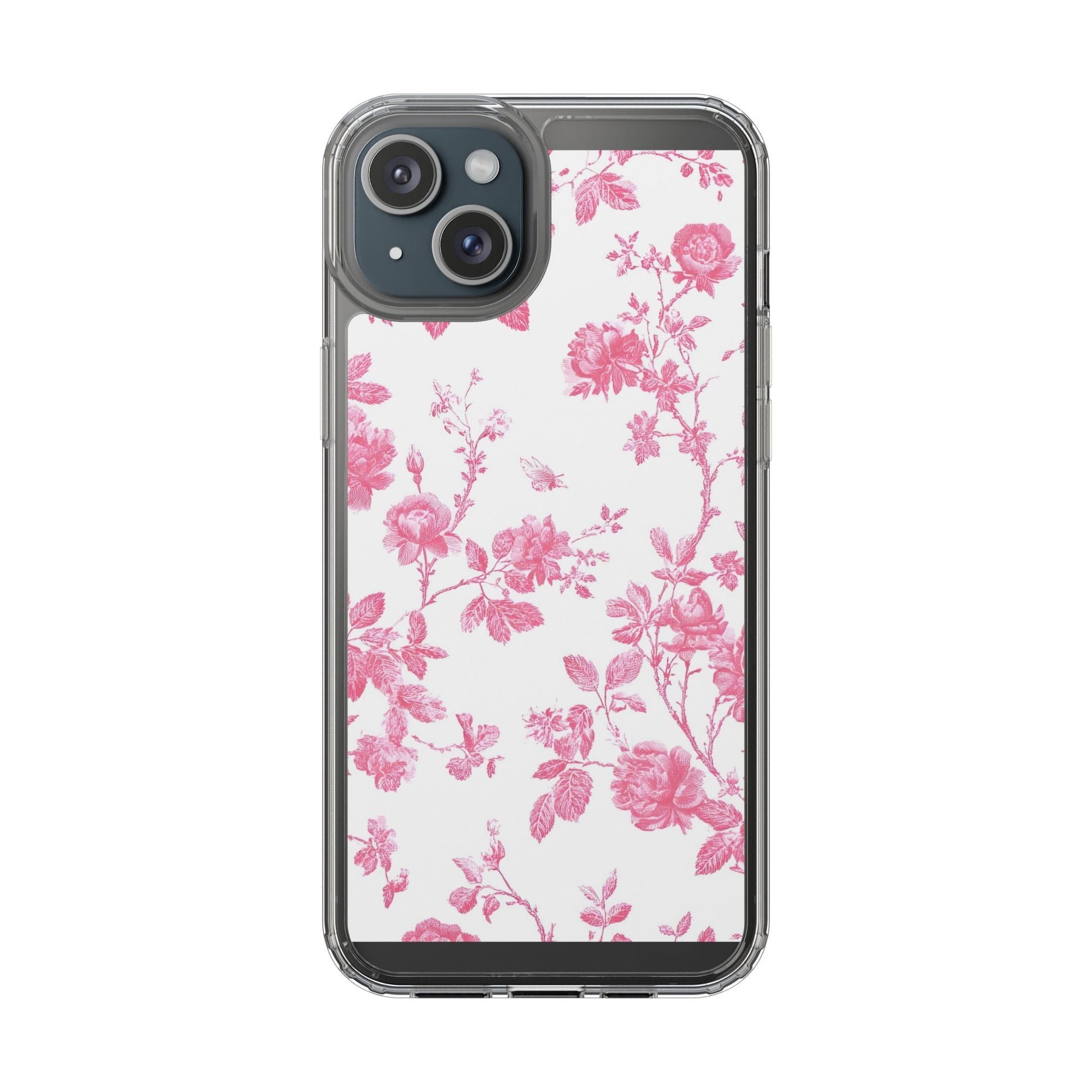 JAKKOUTTHEBXX Pink Floral iPhone Clear Case 2025