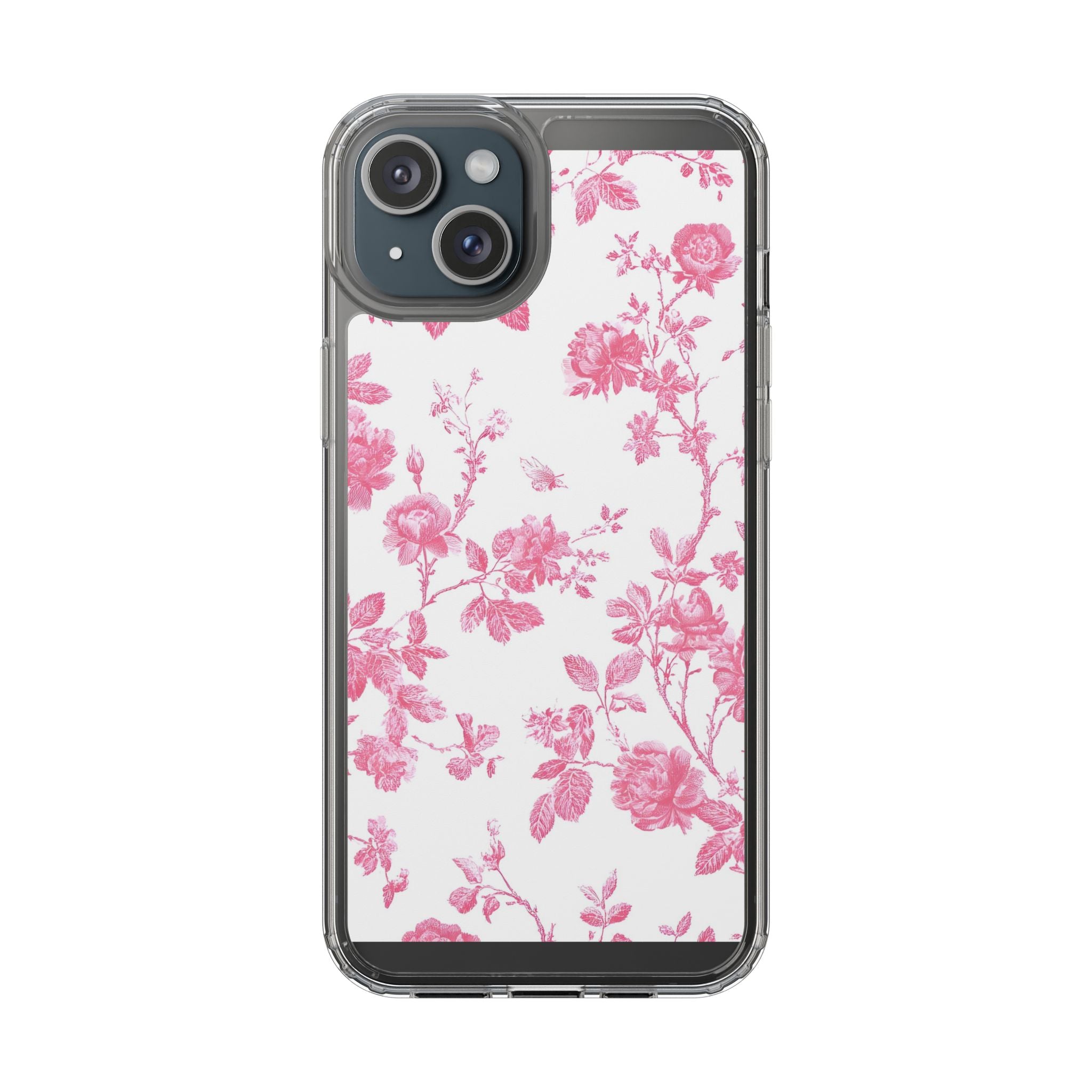 JAKKOUTTHEBXX Pink Floral iPhone Clear Case 2025