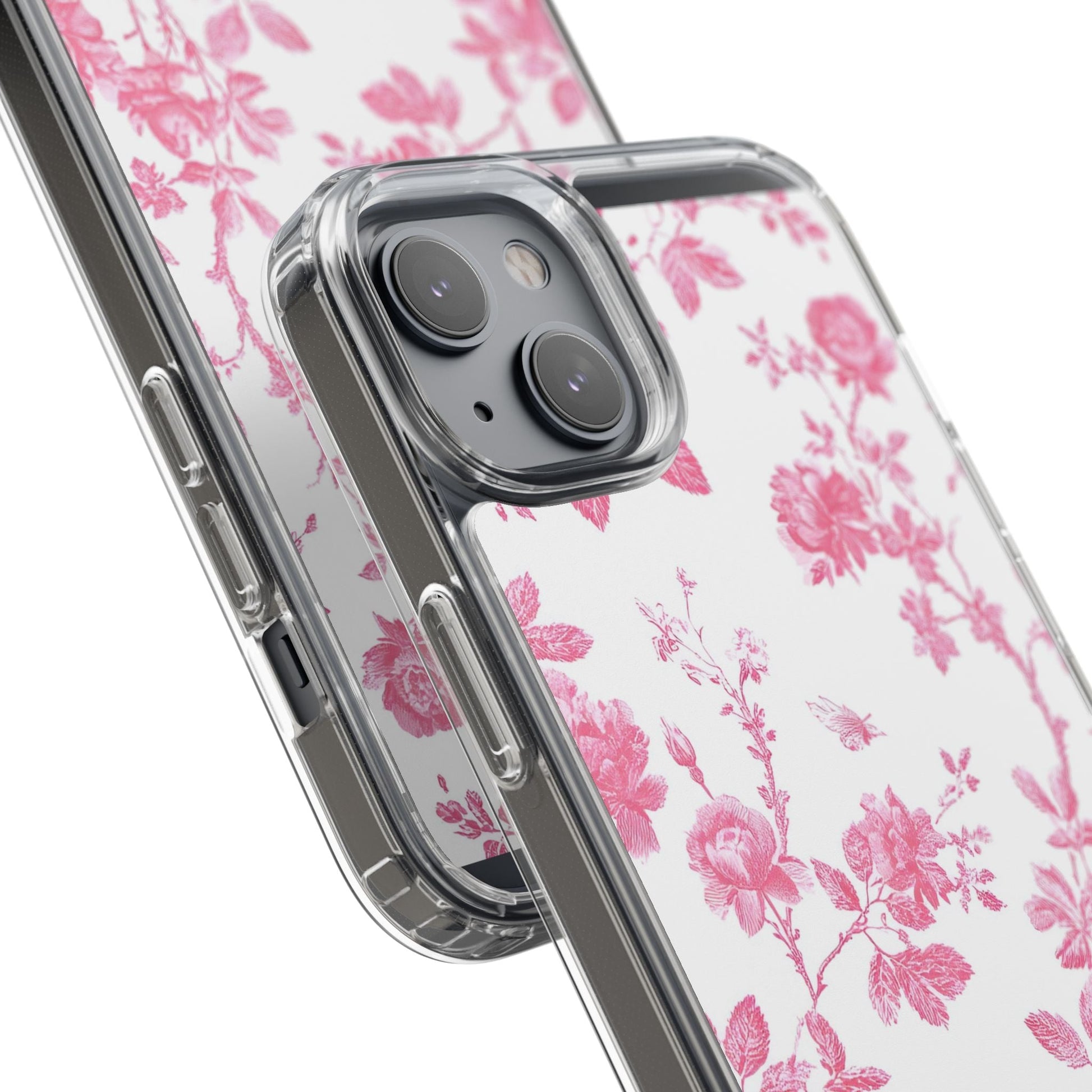 JAKKOUTTHEBXX Pink Floral iPhone Clear Case 2025