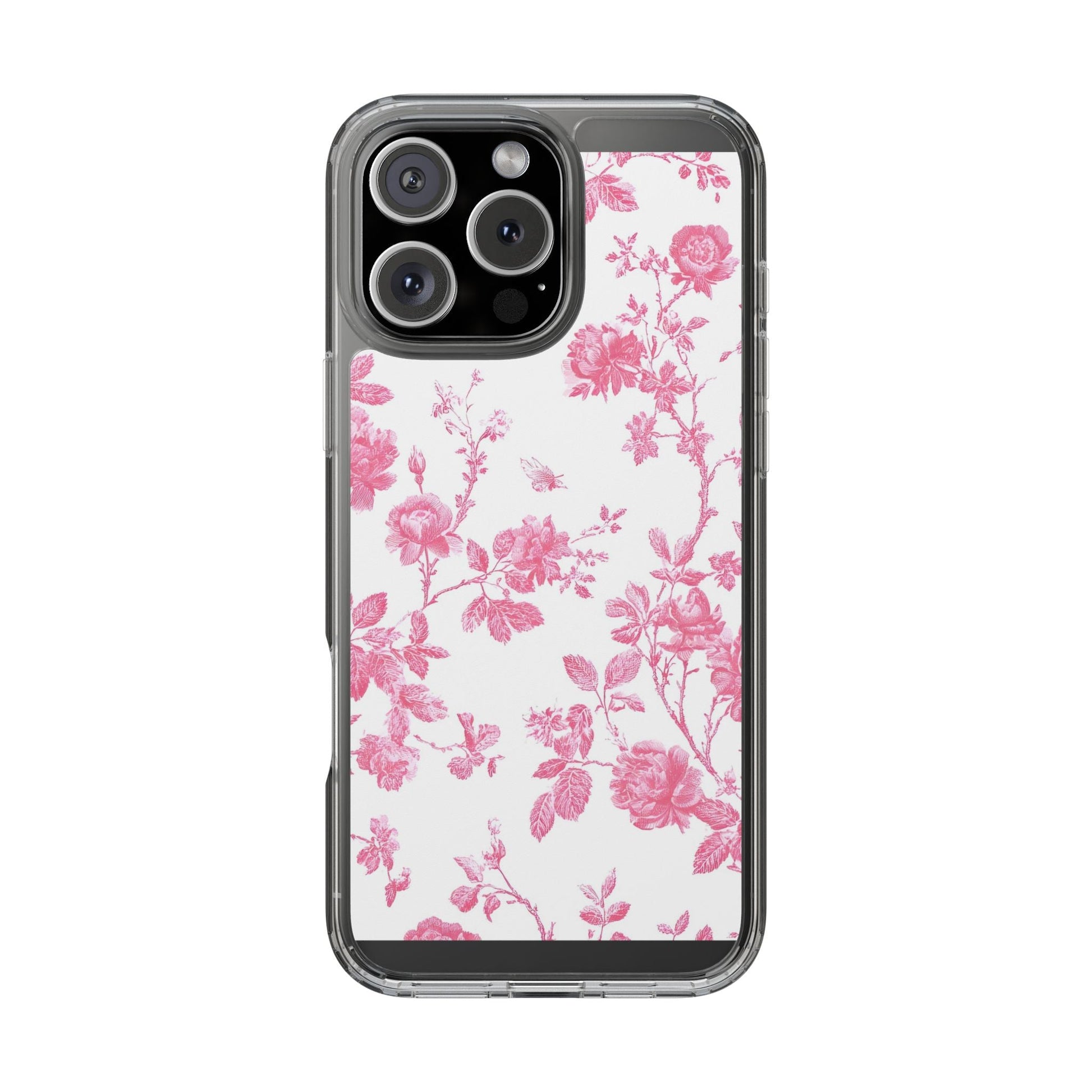 JAKKOUTTHEBXX Pink Floral iPhone Clear Case 2025