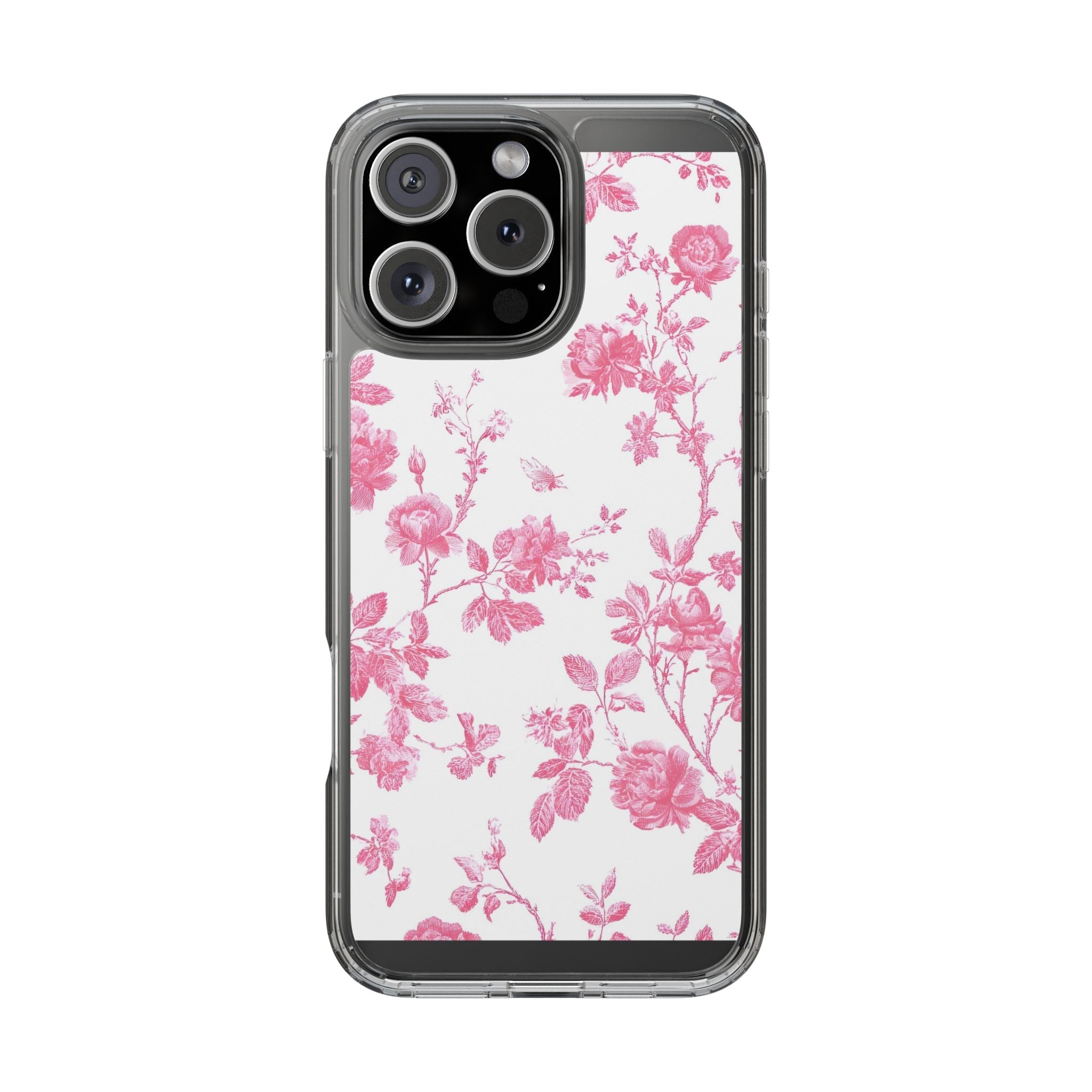 JAKKOUTTHEBXX Pink Floral iPhone Clear Case 2025