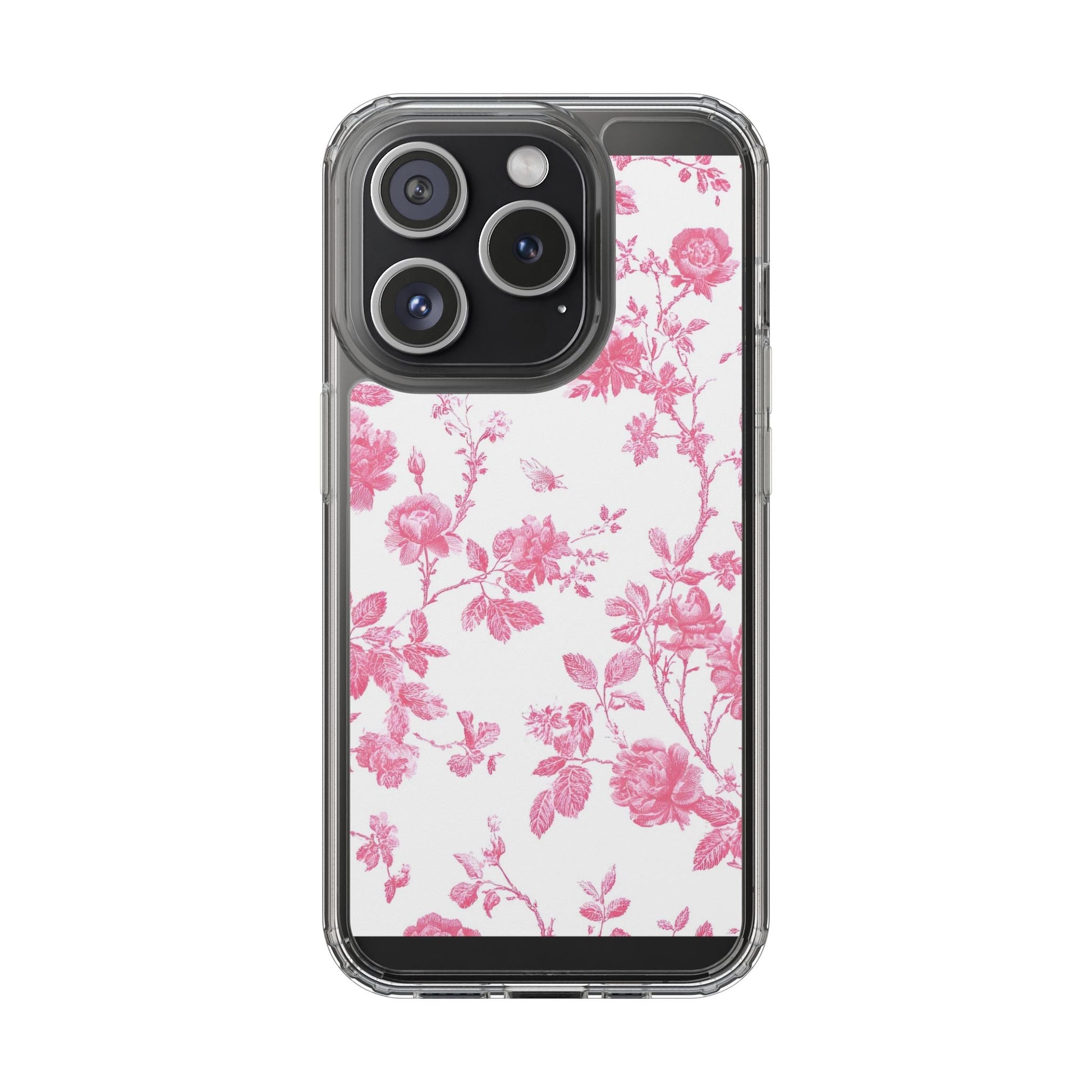 JAKKOUTTHEBXX Pink Floral iPhone Clear Case 2025