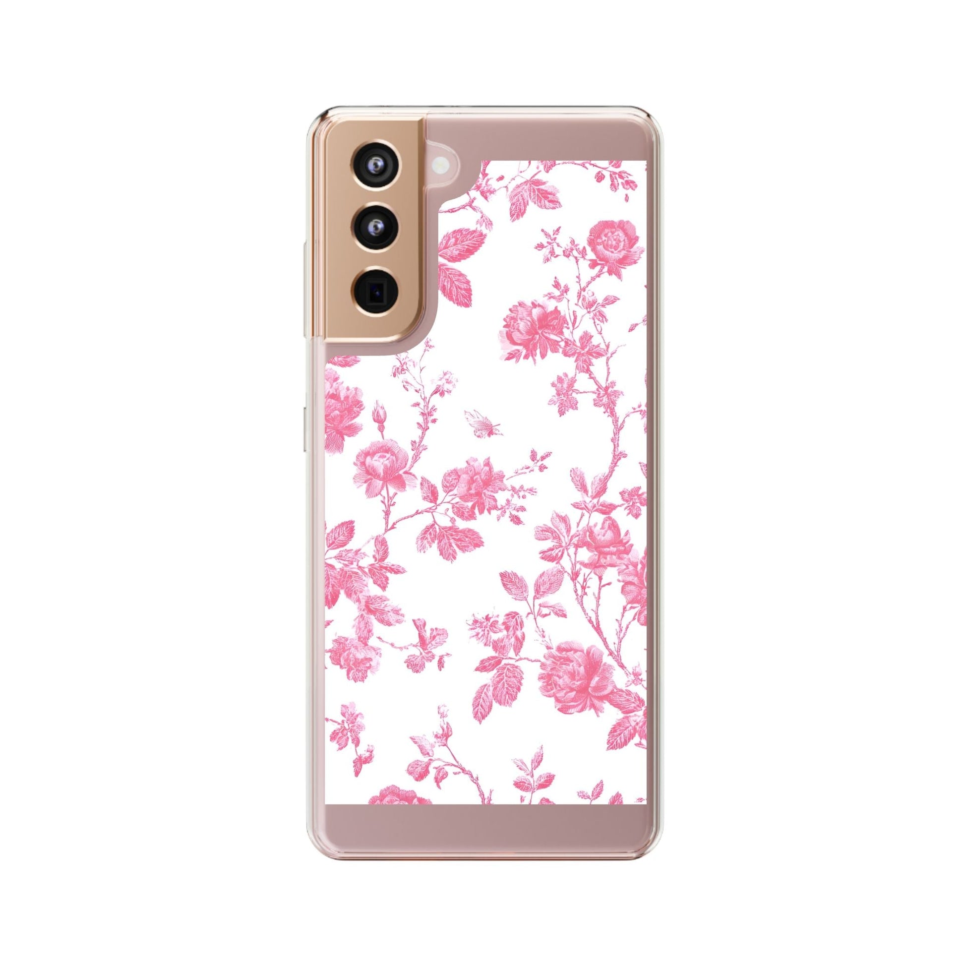 JAKKOUTTHEBXX Pink Floral iPhone Clear Case 2025