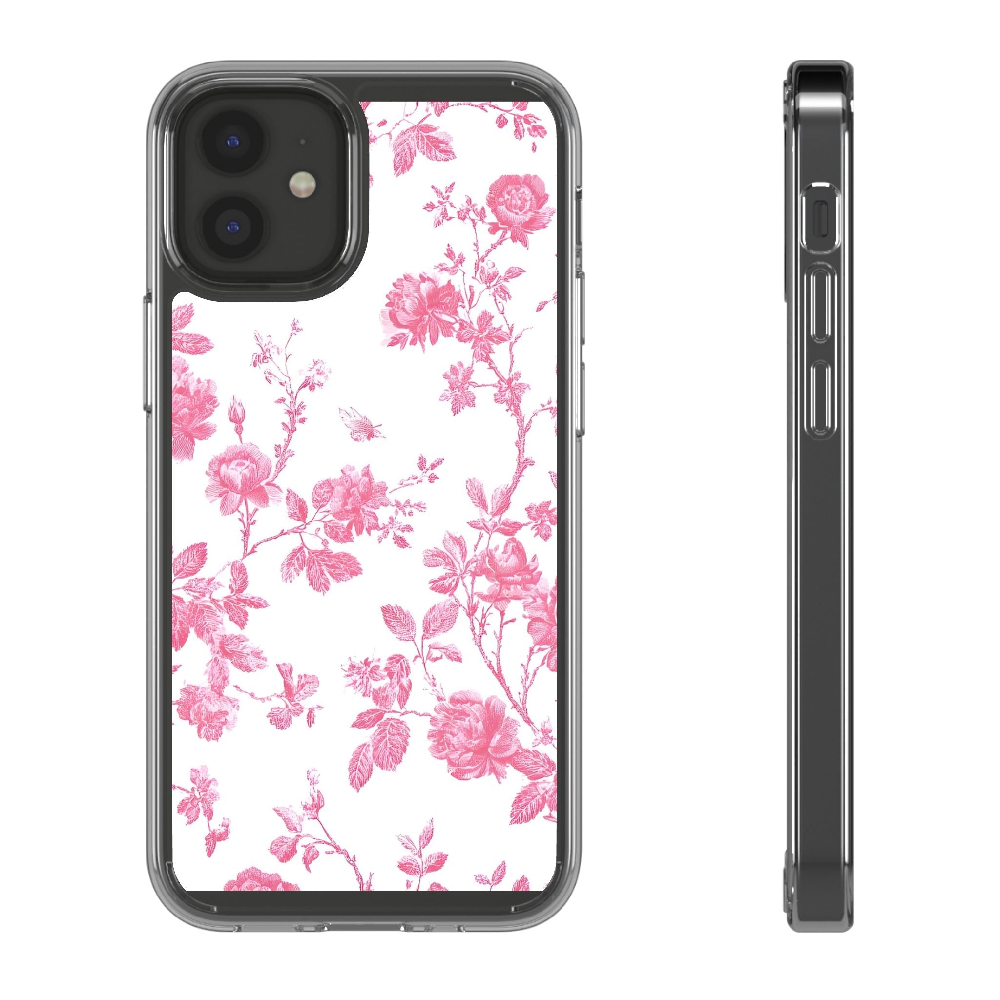 JAKKOUTTHEBXX Pink Floral iPhone Clear Case 2025