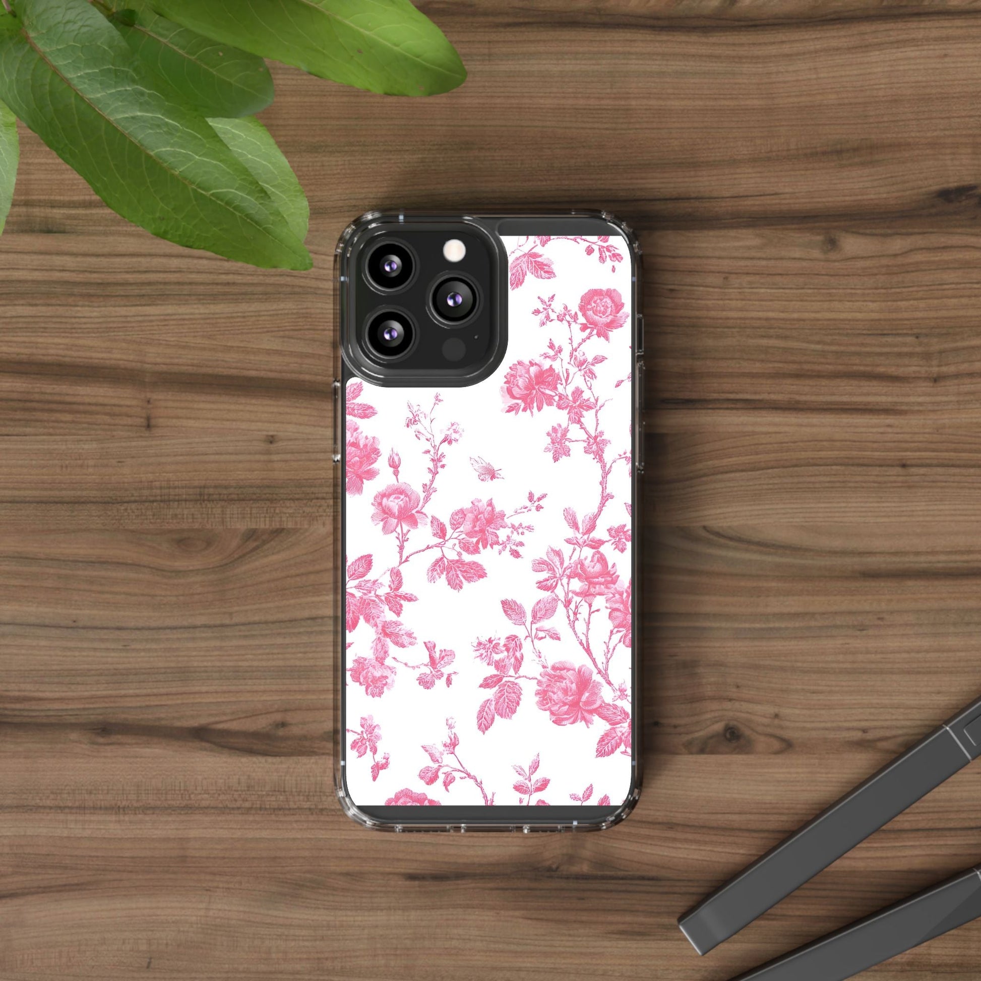 JAKKOUTTHEBXX Pink Floral iPhone Clear Case 2025