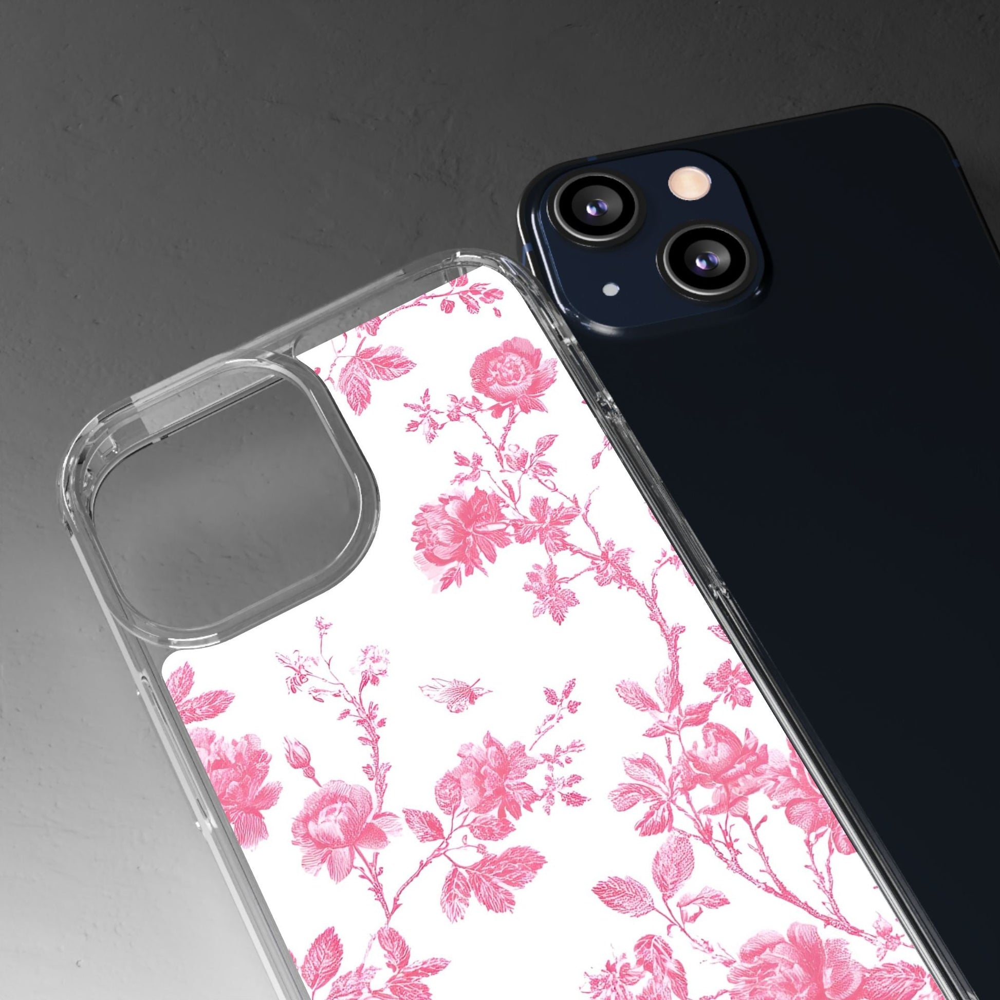 JAKKOUTTHEBXX Pink Floral iPhone Clear Case 2025