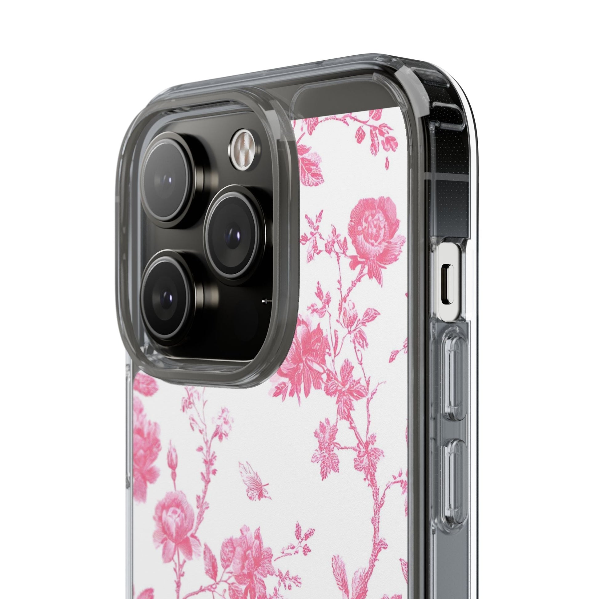 JAKKOUTTHEBXX Pink Floral iPhone Clear Case 2025