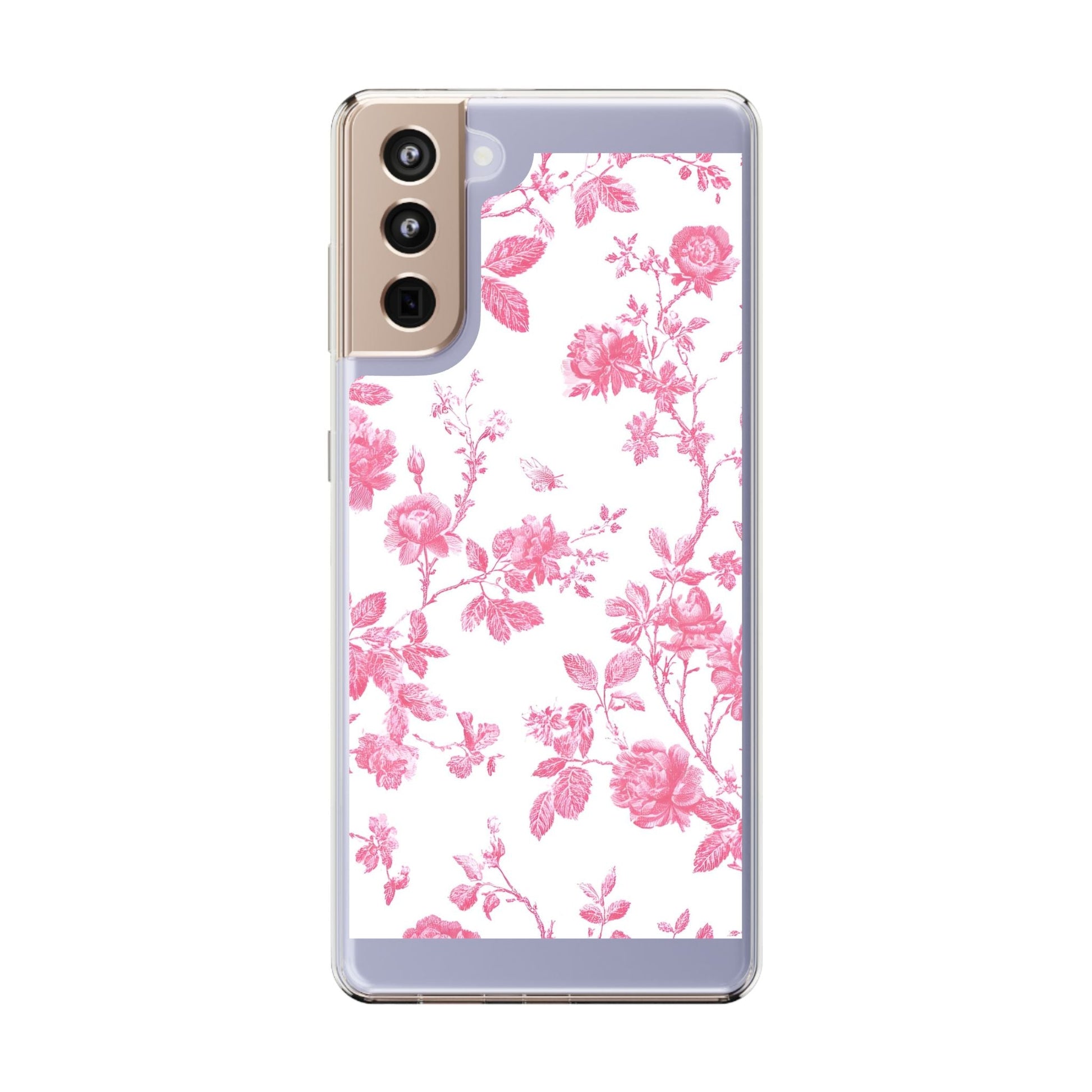 JAKKOUTTHEBXX Pink Floral iPhone Clear Case 2025