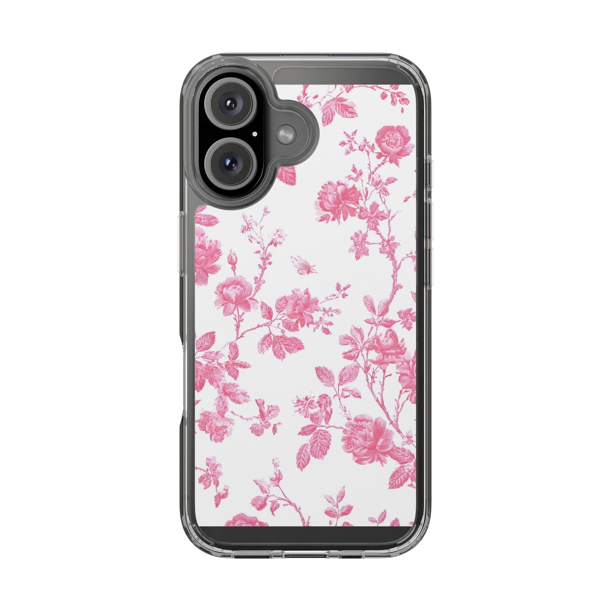 JAKKOUTTHEBXX Pink Floral iPhone Clear Case 2025