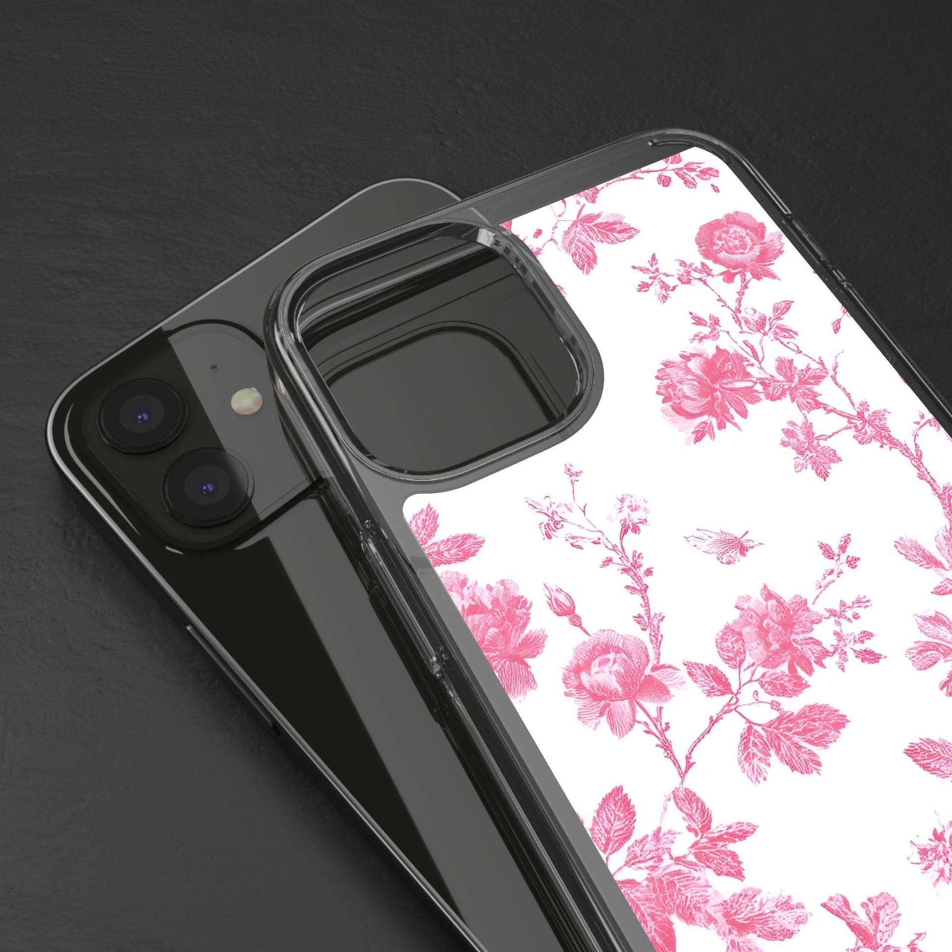 JAKKOUTTHEBXX Pink Floral iPhone Clear Case 2025