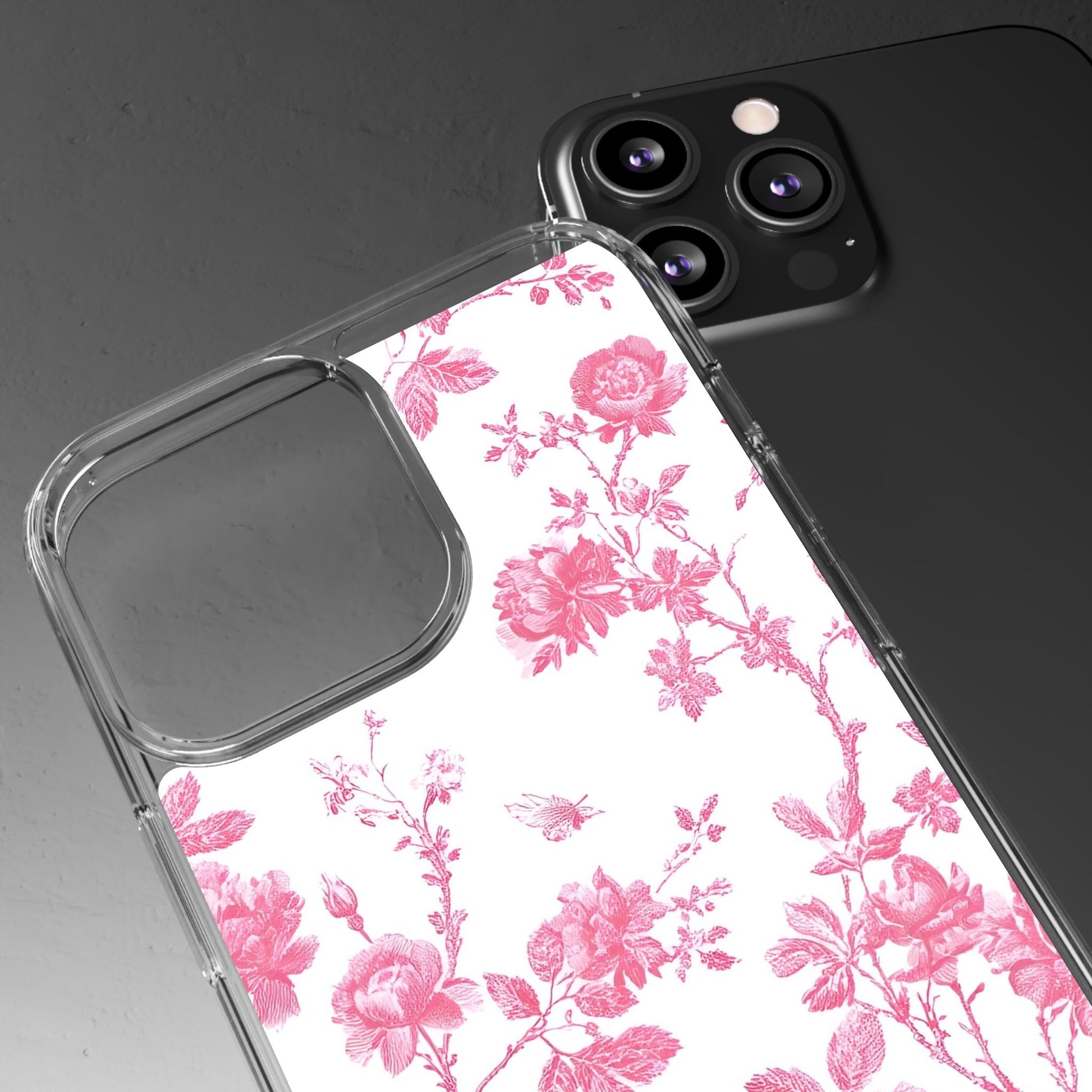 JAKKOUTTHEBXX Pink Floral iPhone Clear Case 2025