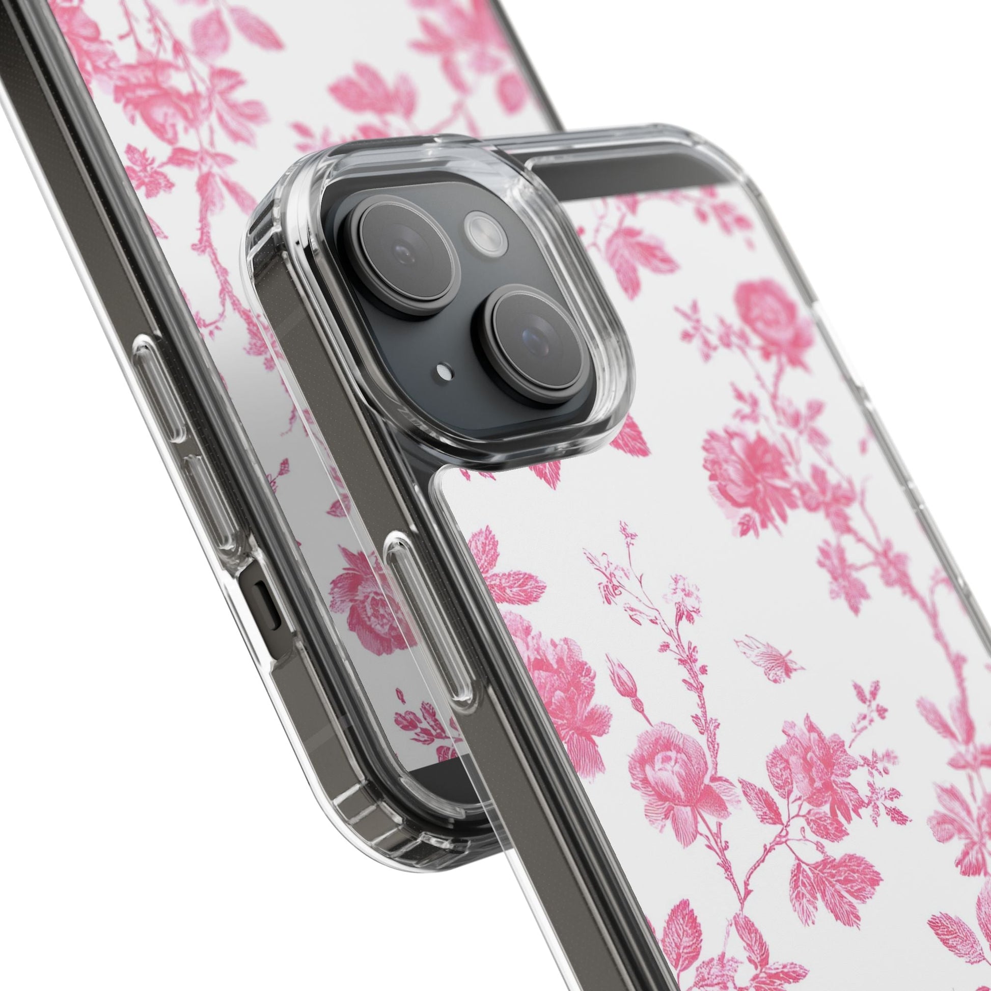 JAKKOUTTHEBXX Pink Floral iPhone Clear Case 2025