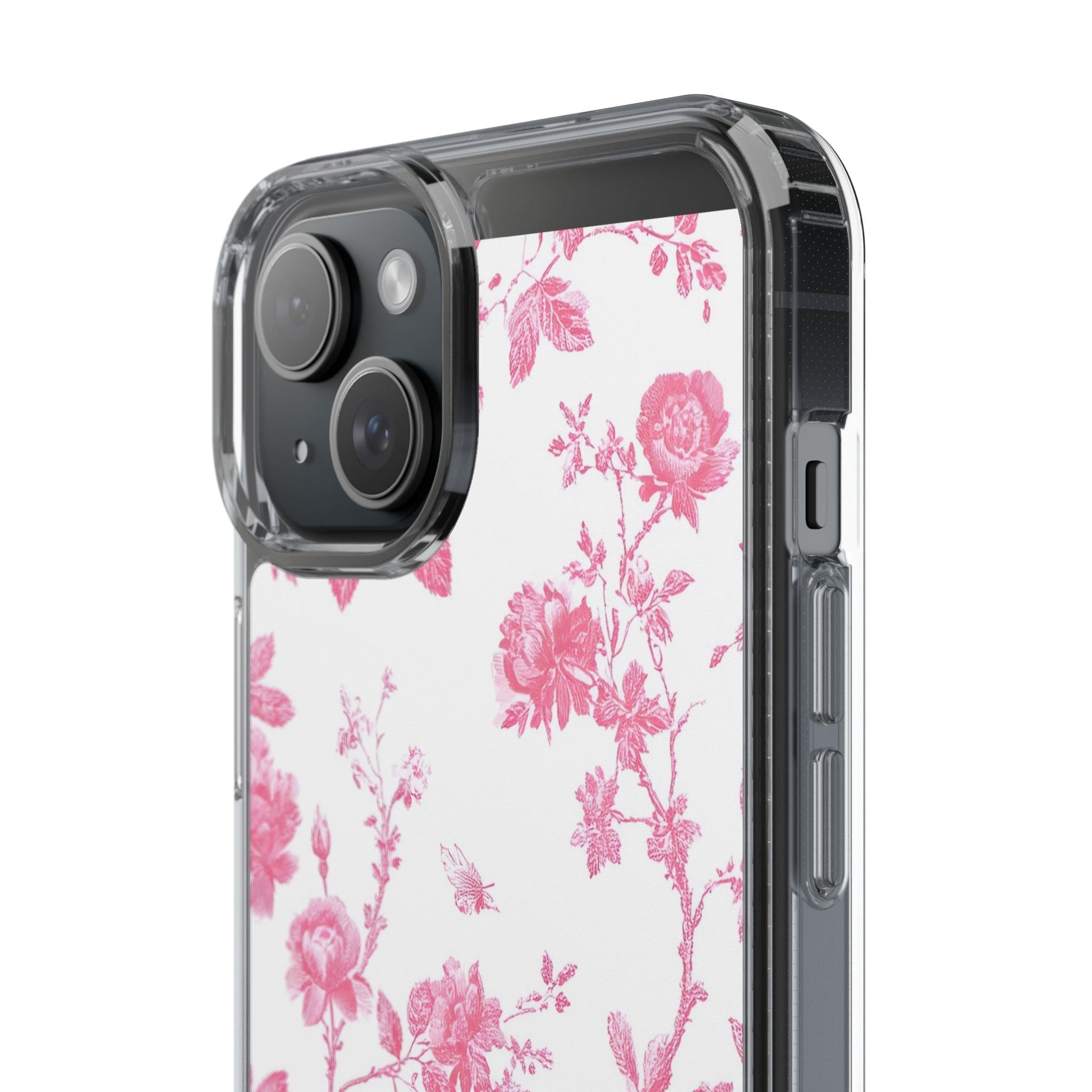 JAKKOUTTHEBXX Pink Floral iPhone Clear Case 2025