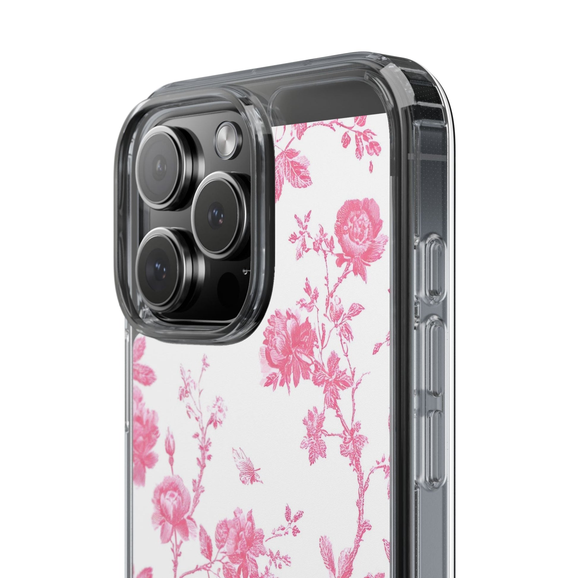 JAKKOUTTHEBXX Pink Floral iPhone Clear Case 2025