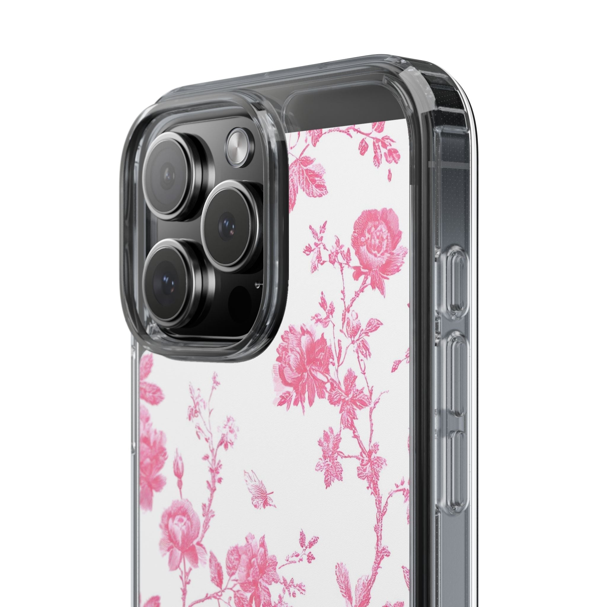 JAKKOUTTHEBXX Pink Floral iPhone Clear Case 2025