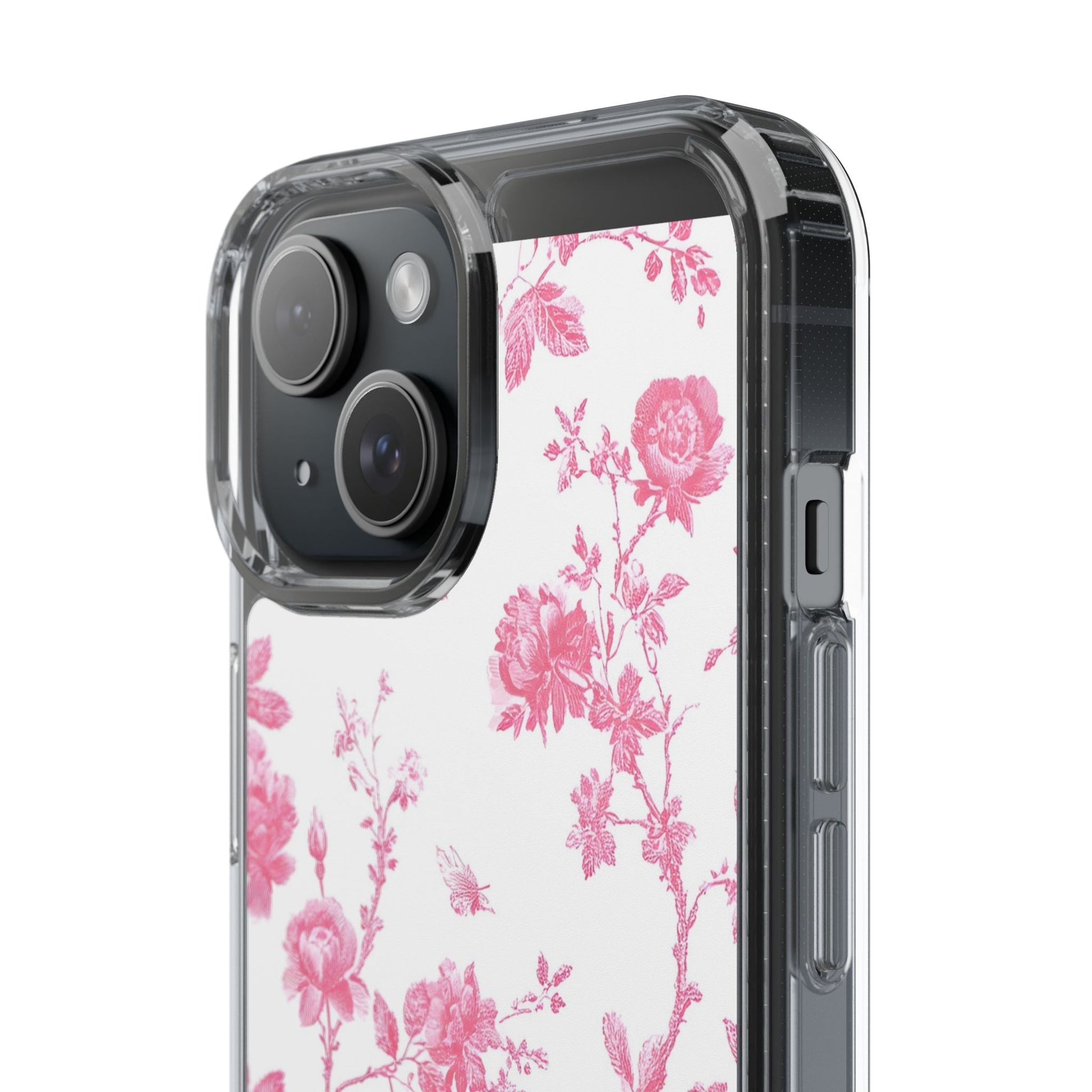 JAKKOUTTHEBXX Pink Floral iPhone Clear Case 2025