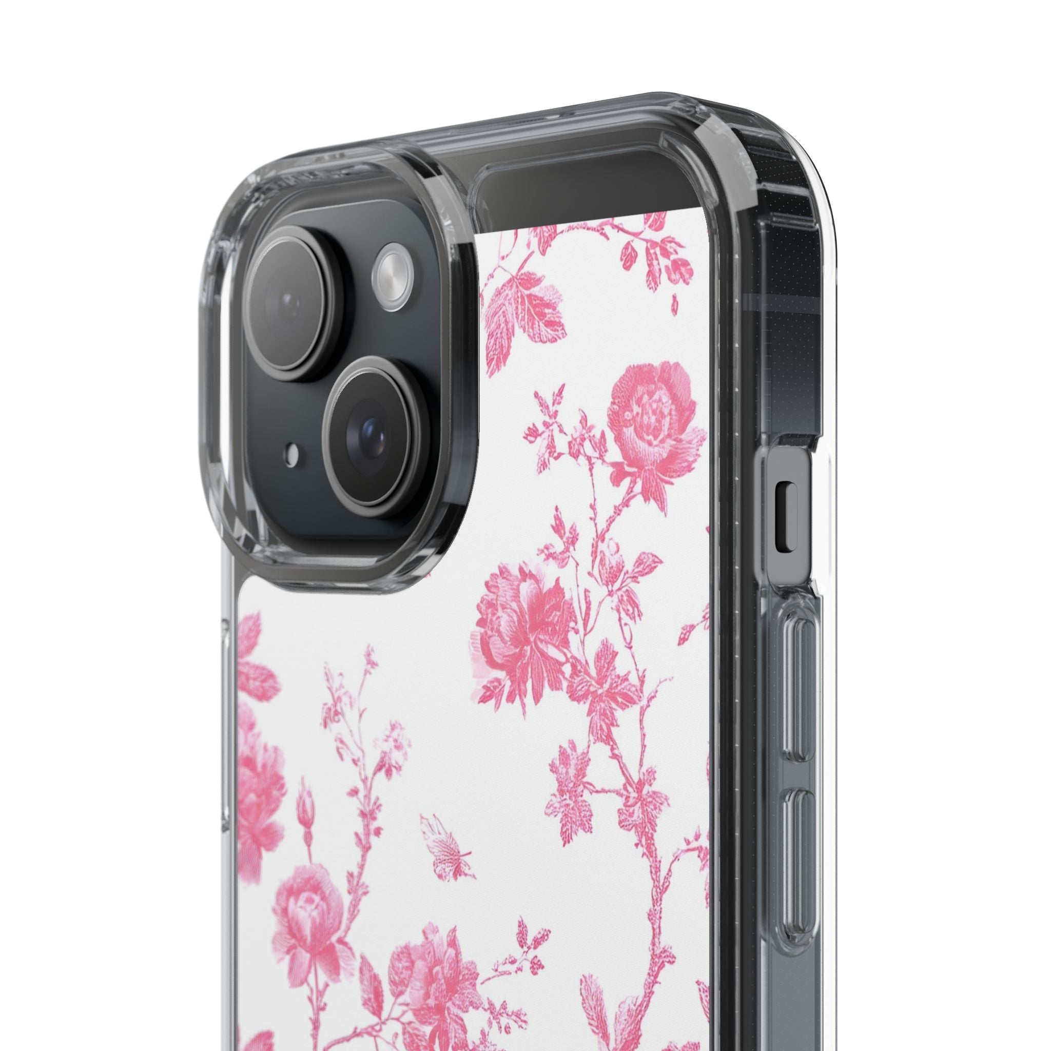 JAKKOUTTHEBXX Pink Floral iPhone Clear Case 2025