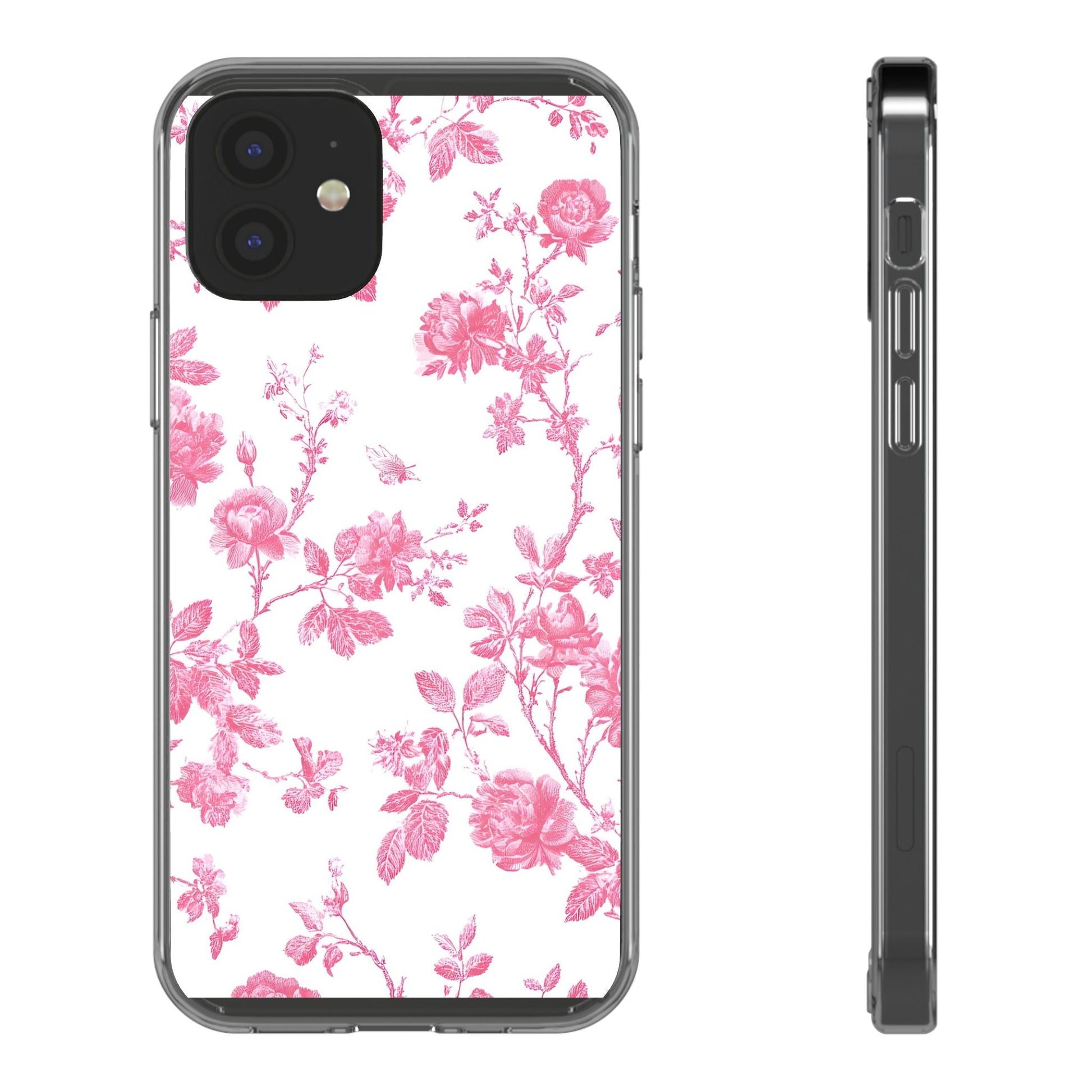 JAKKOUTTHEBXX Pink Floral iPhone Clear Case 2025