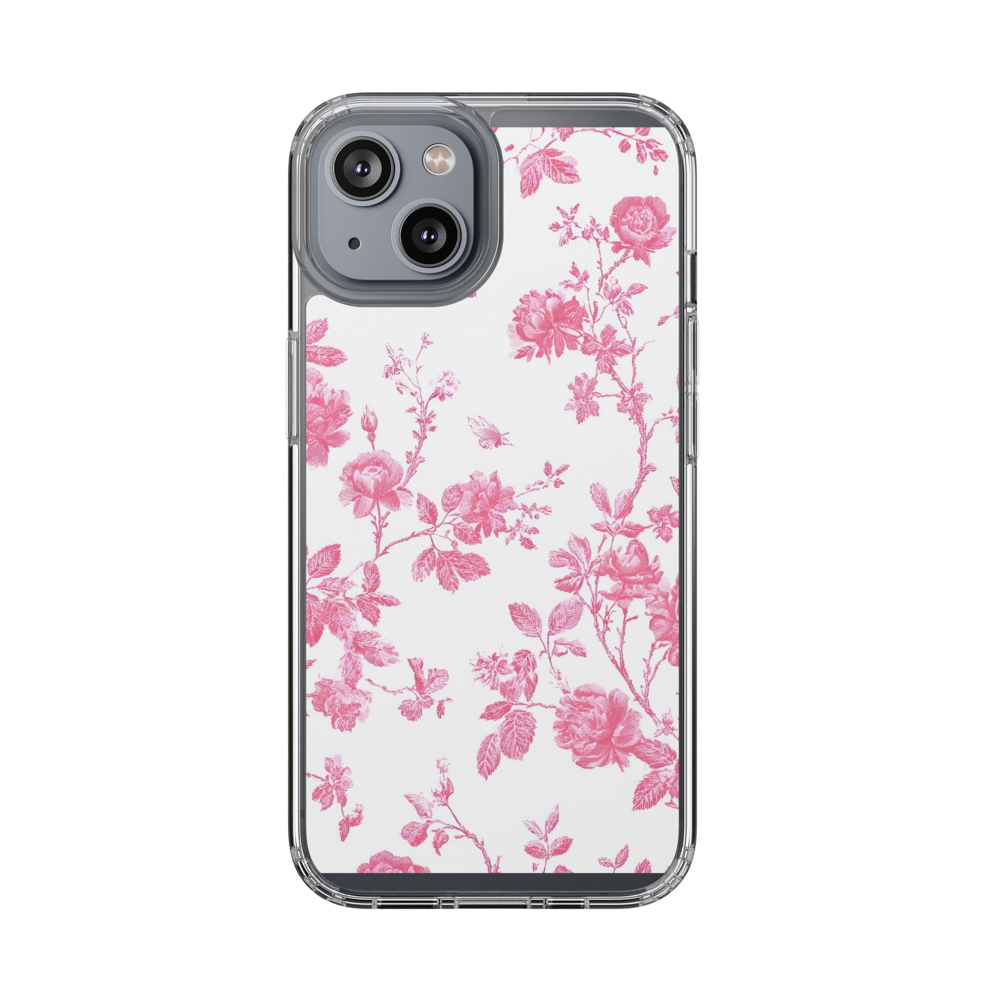 JAKKOUTTHEBXX Pink Floral iPhone Clear Case 2025