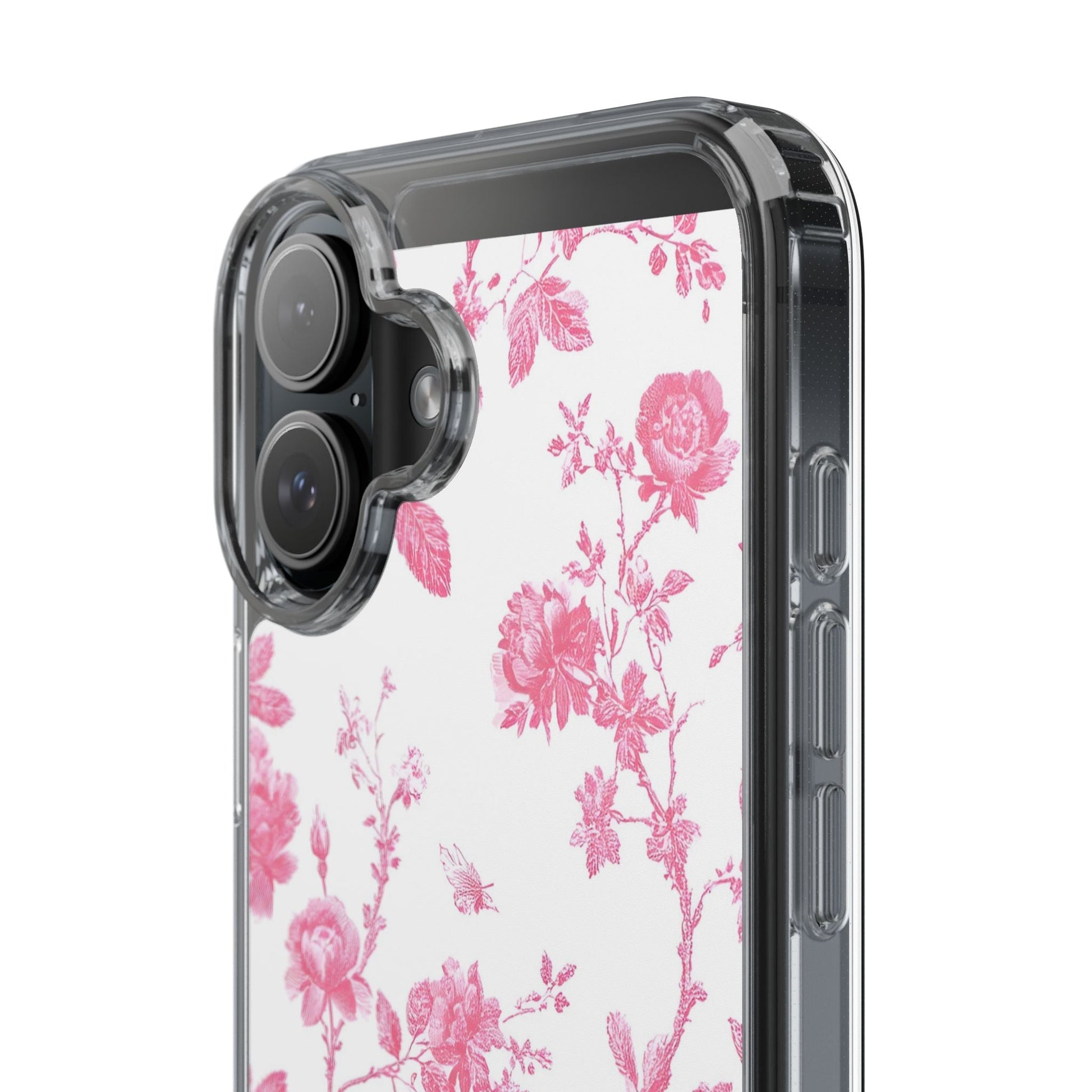 JAKKOUTTHEBXX Pink Floral iPhone Clear Case 2025