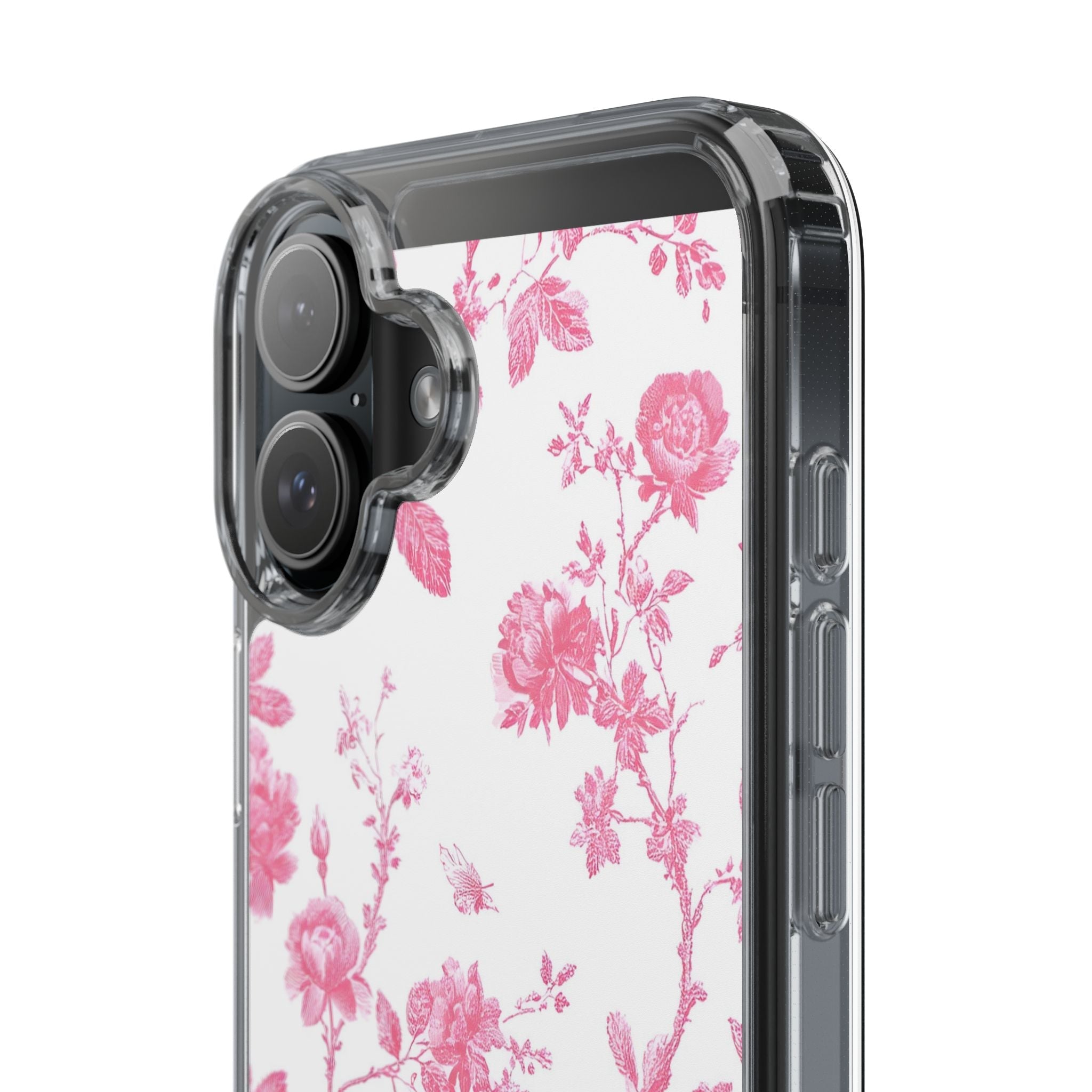 JAKKOUTTHEBXX Pink Floral iPhone Clear Case 2025