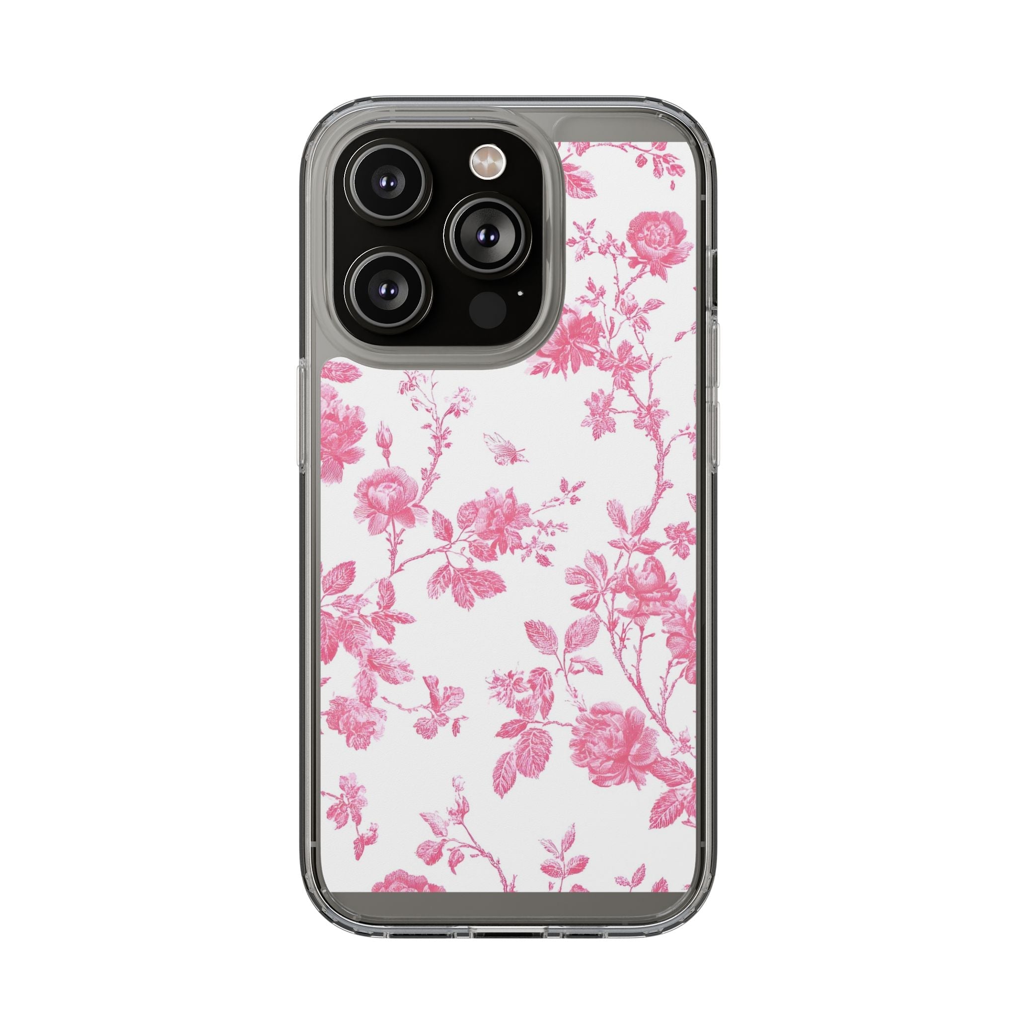 JAKKOUTTHEBXX Pink Floral iPhone Clear Case 2025