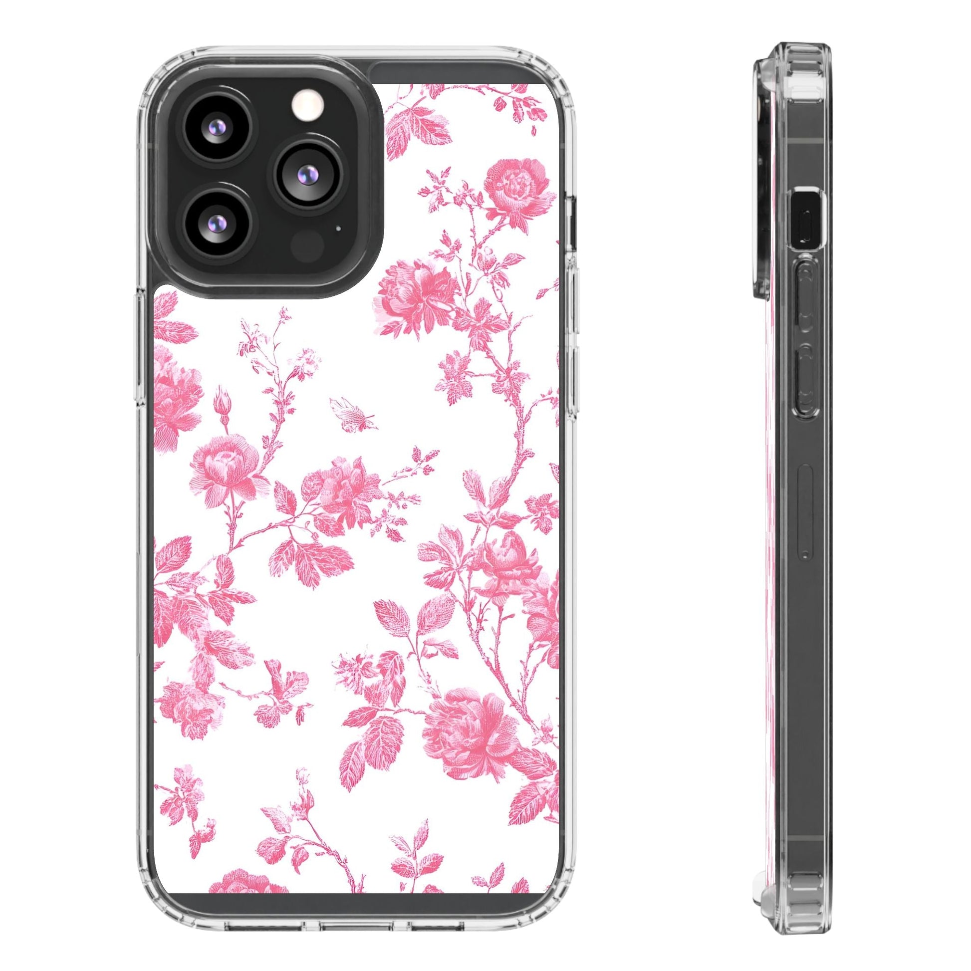 JAKKOUTTHEBXX Pink Floral iPhone Clear Case 2025