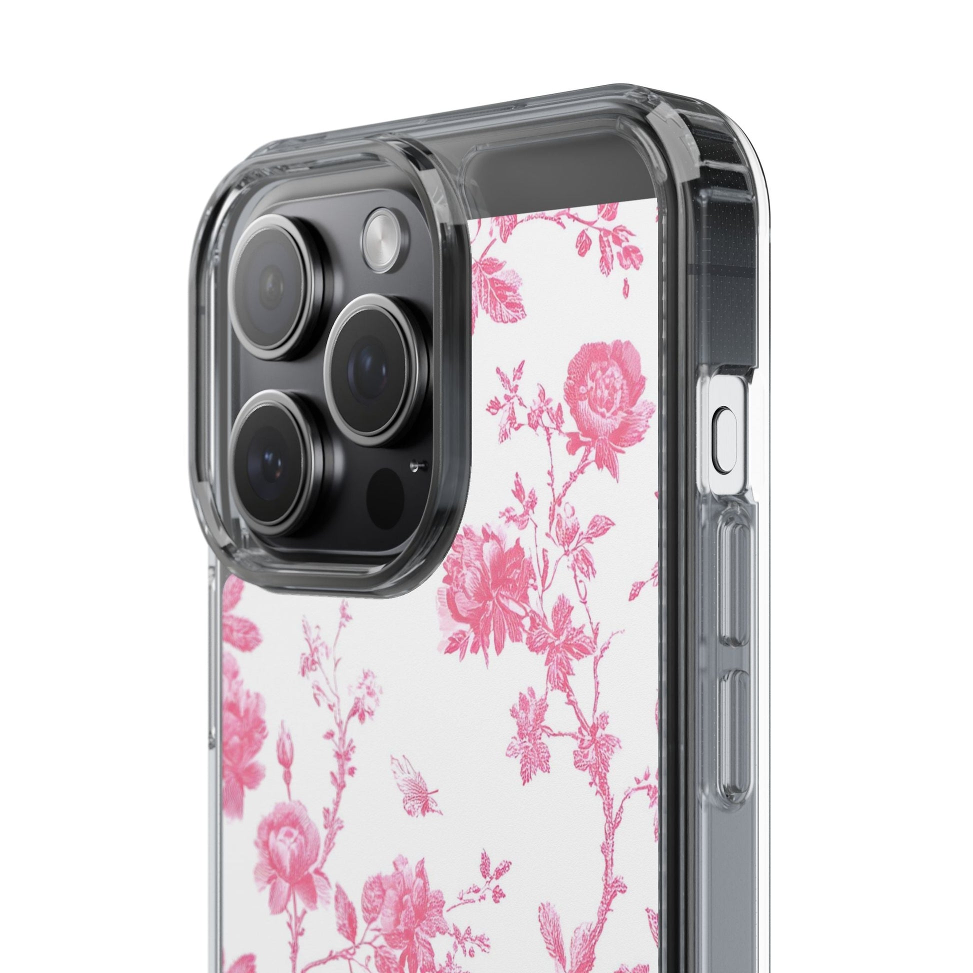 JAKKOUTTHEBXX Pink Floral iPhone Clear Case 2025