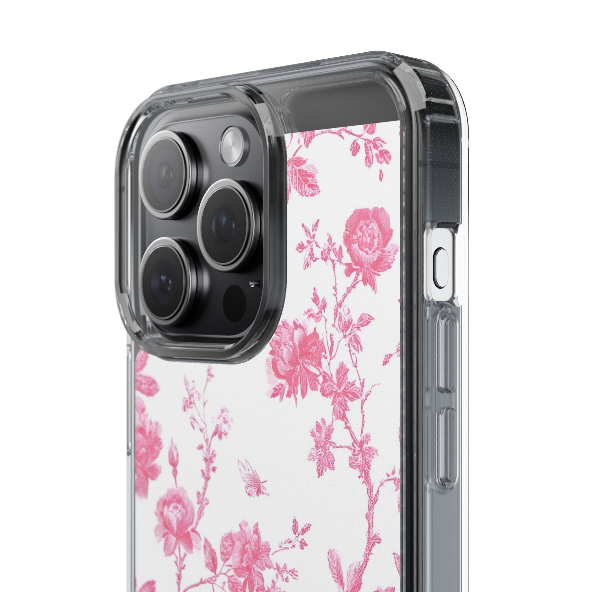 JAKKOUTTHEBXX Pink Floral iPhone Clear Case 2025