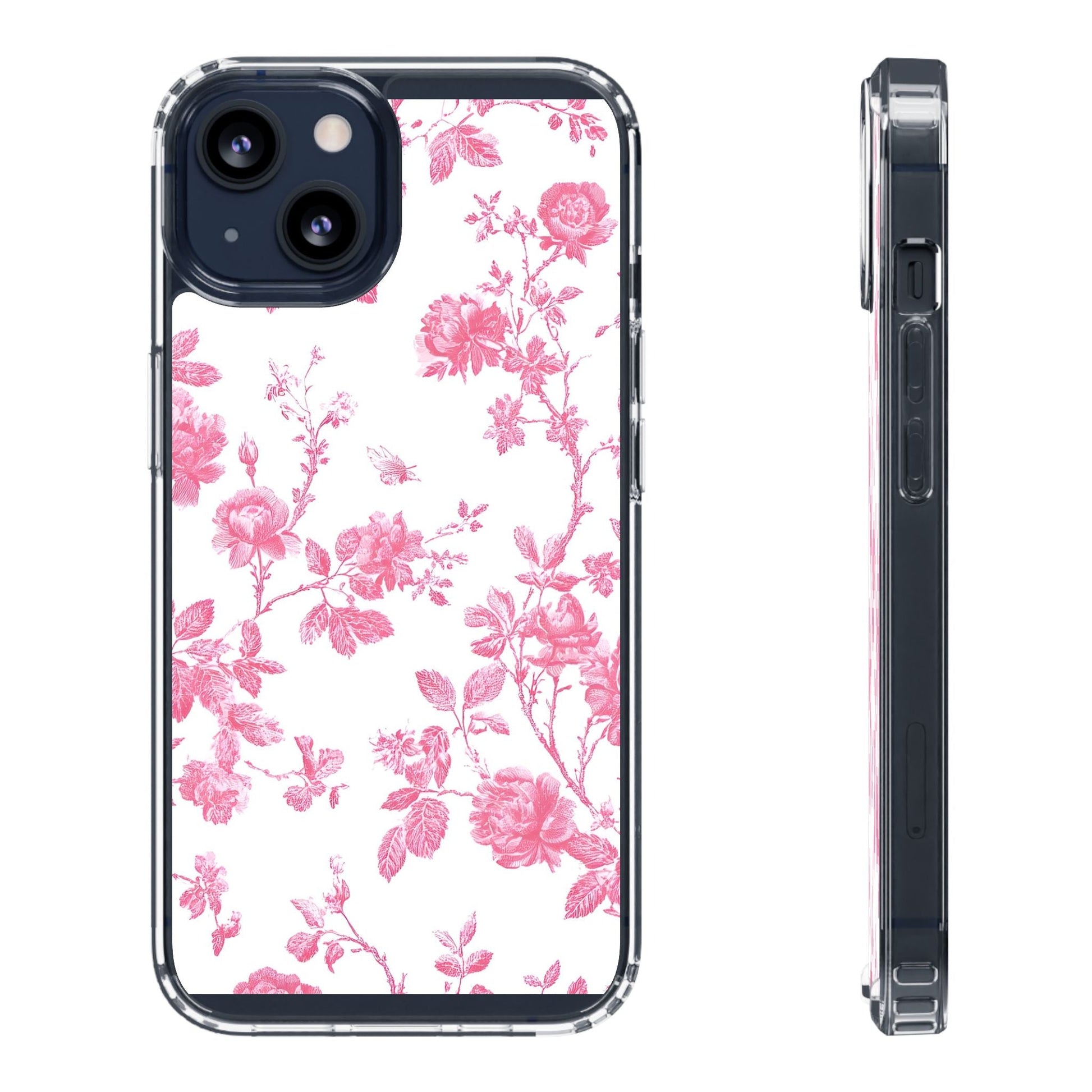 JAKKOUTTHEBXX Pink Floral iPhone Clear Case 2025