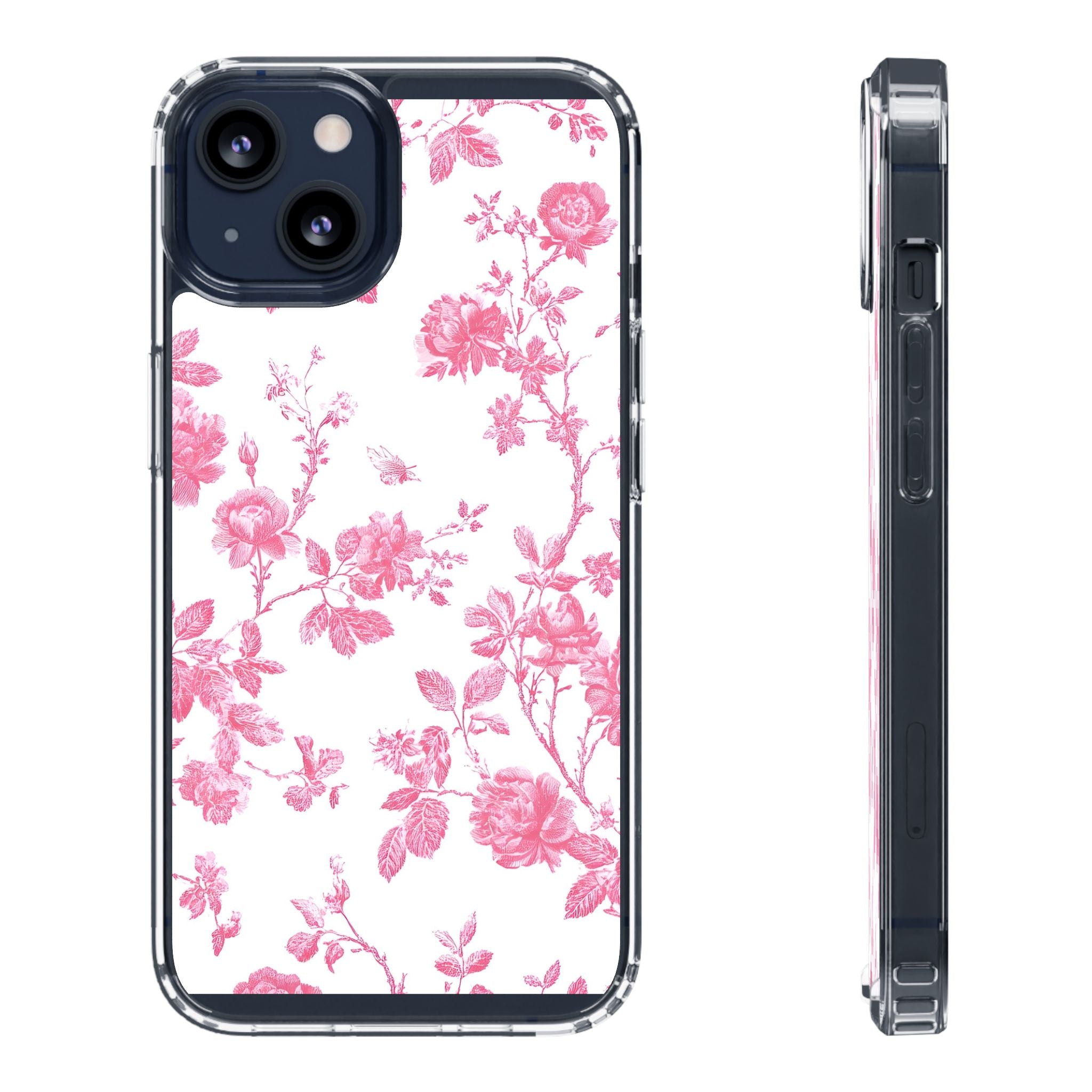 JAKKOUTTHEBXX Pink Floral iPhone Clear Case 2025