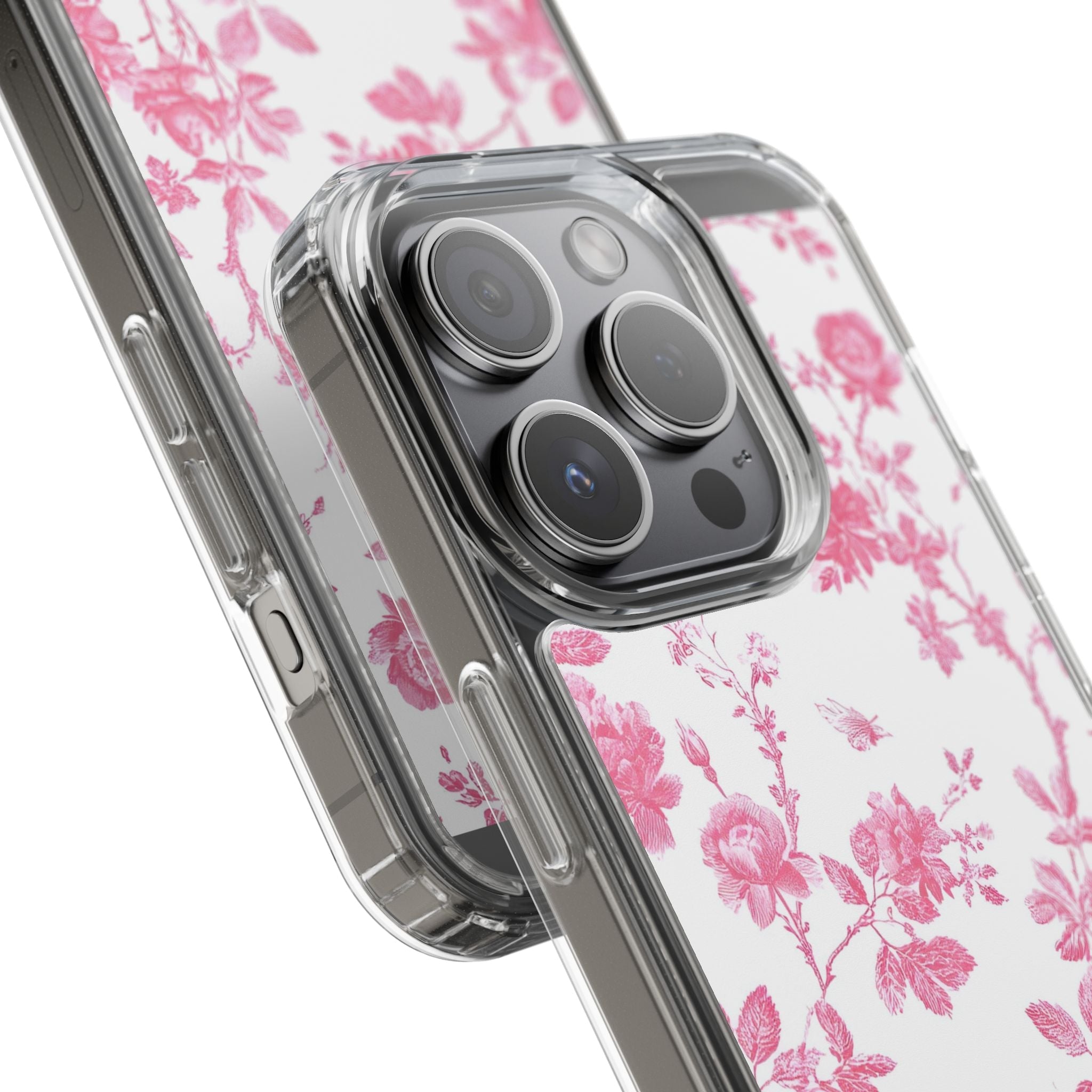 JAKKOUTTHEBXX Pink Floral iPhone Clear Case 2025