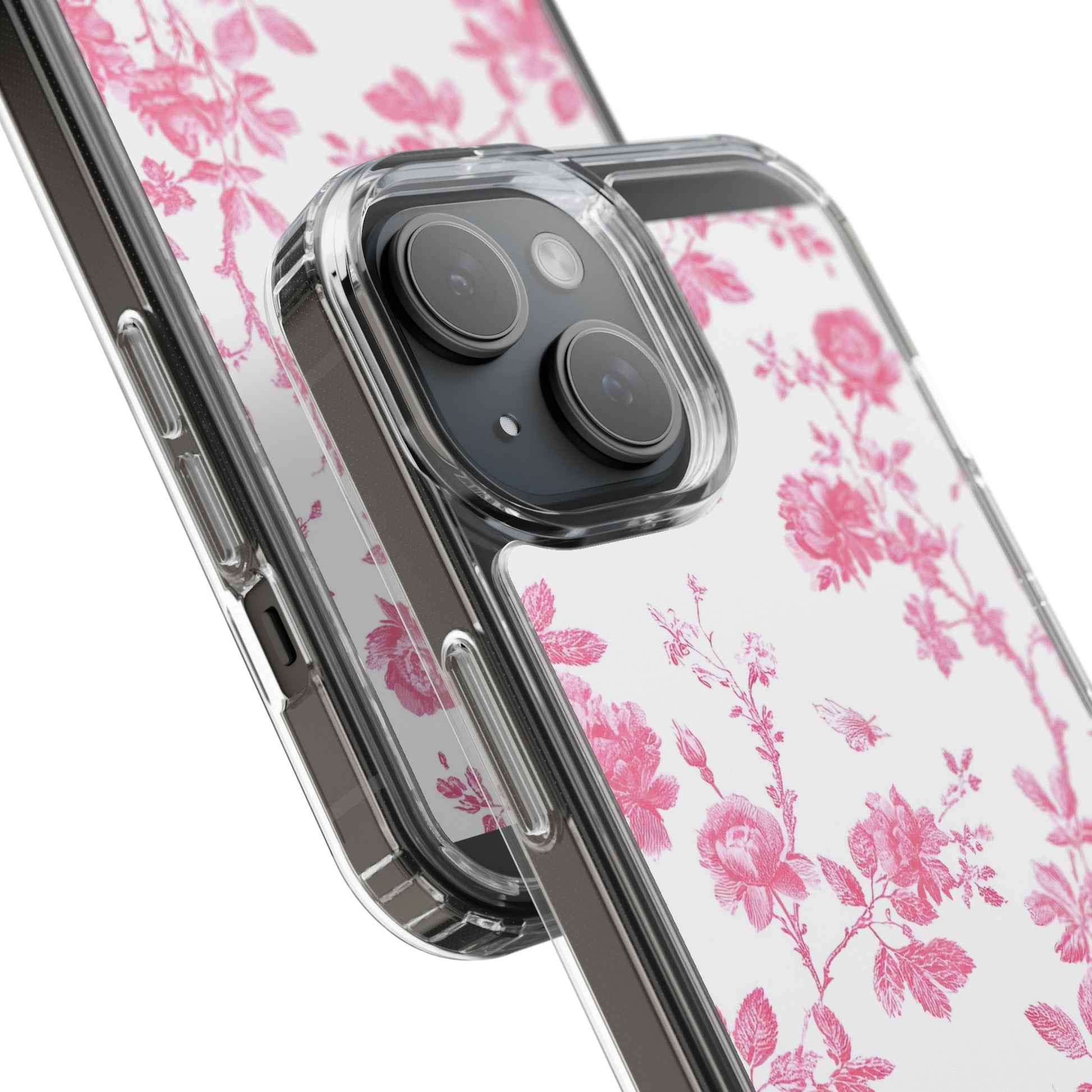 JAKKOUTTHEBXX Pink Floral iPhone Clear Case 2025