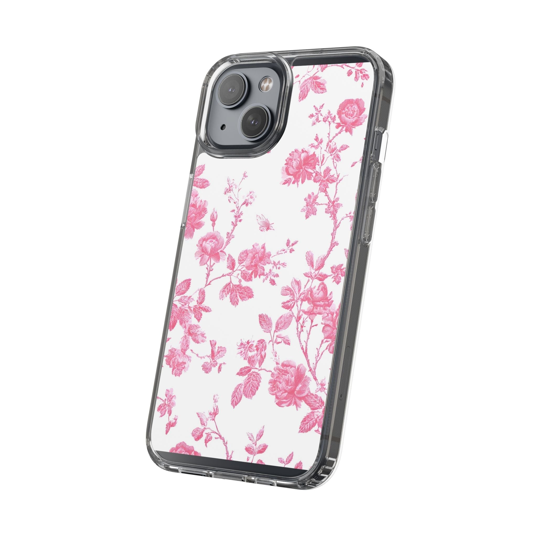 JAKKOUTTHEBXX Pink Floral iPhone Clear Case 2025