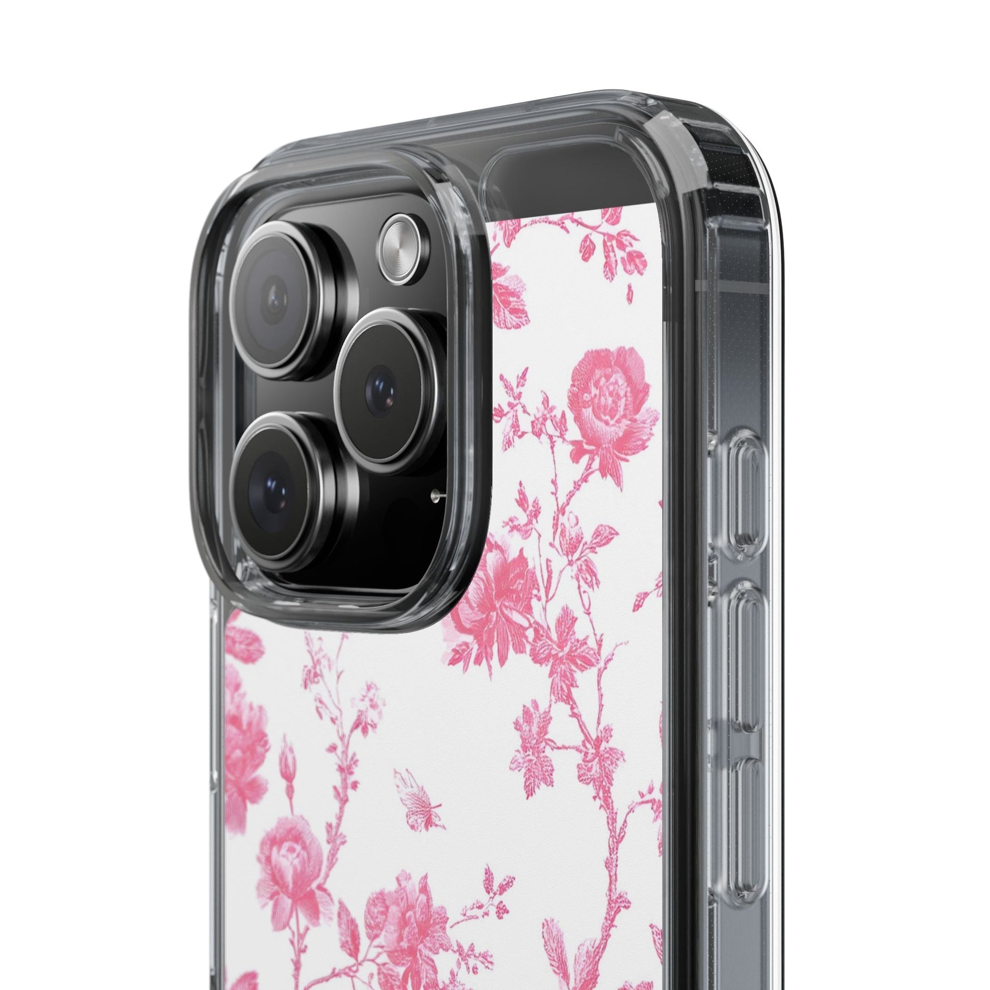 JAKKOUTTHEBXX Pink Floral iPhone Clear Case 2025