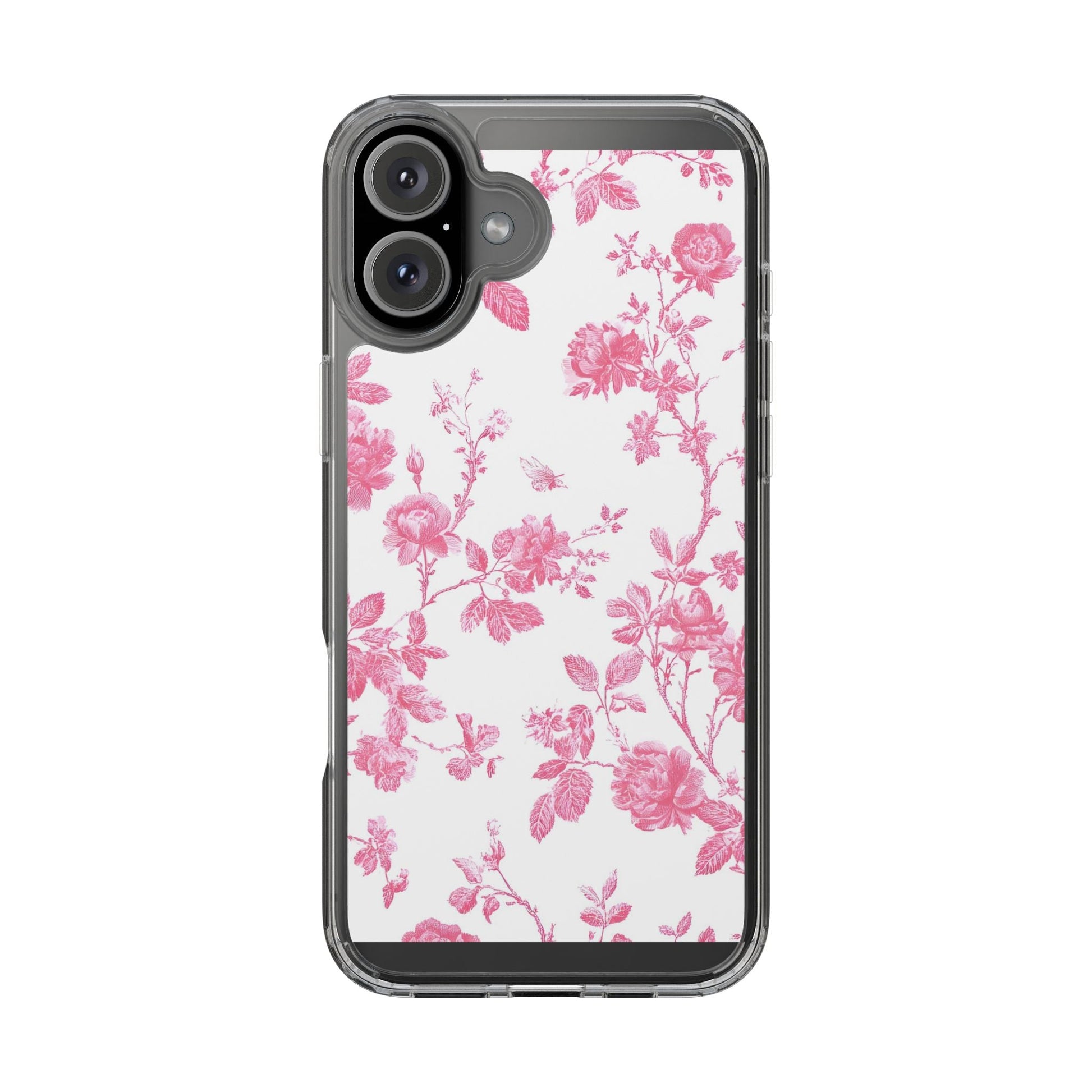 JAKKOUTTHEBXX Pink Floral iPhone Clear Case 2025