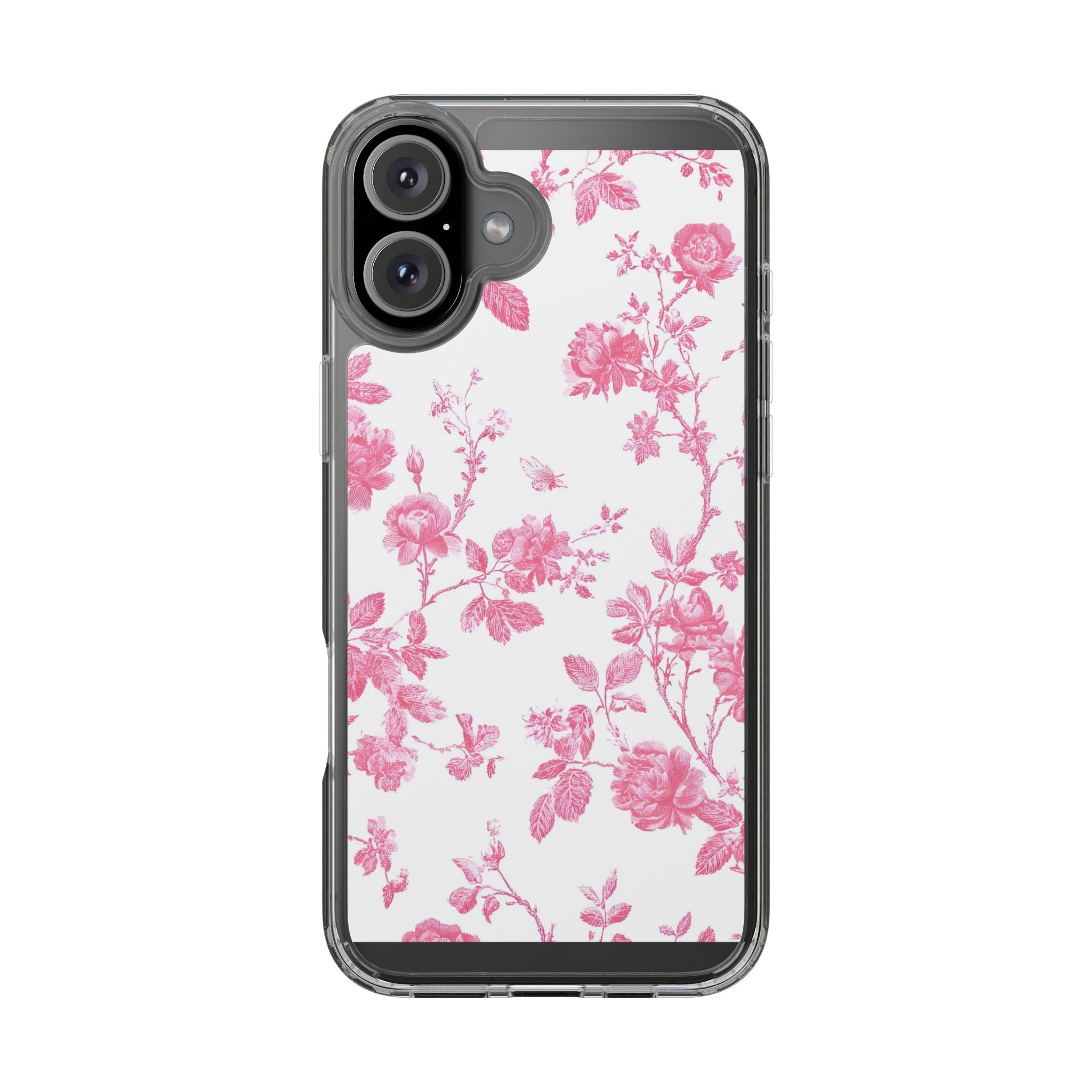 JAKKOUTTHEBXX Pink Floral iPhone Clear Case 2025