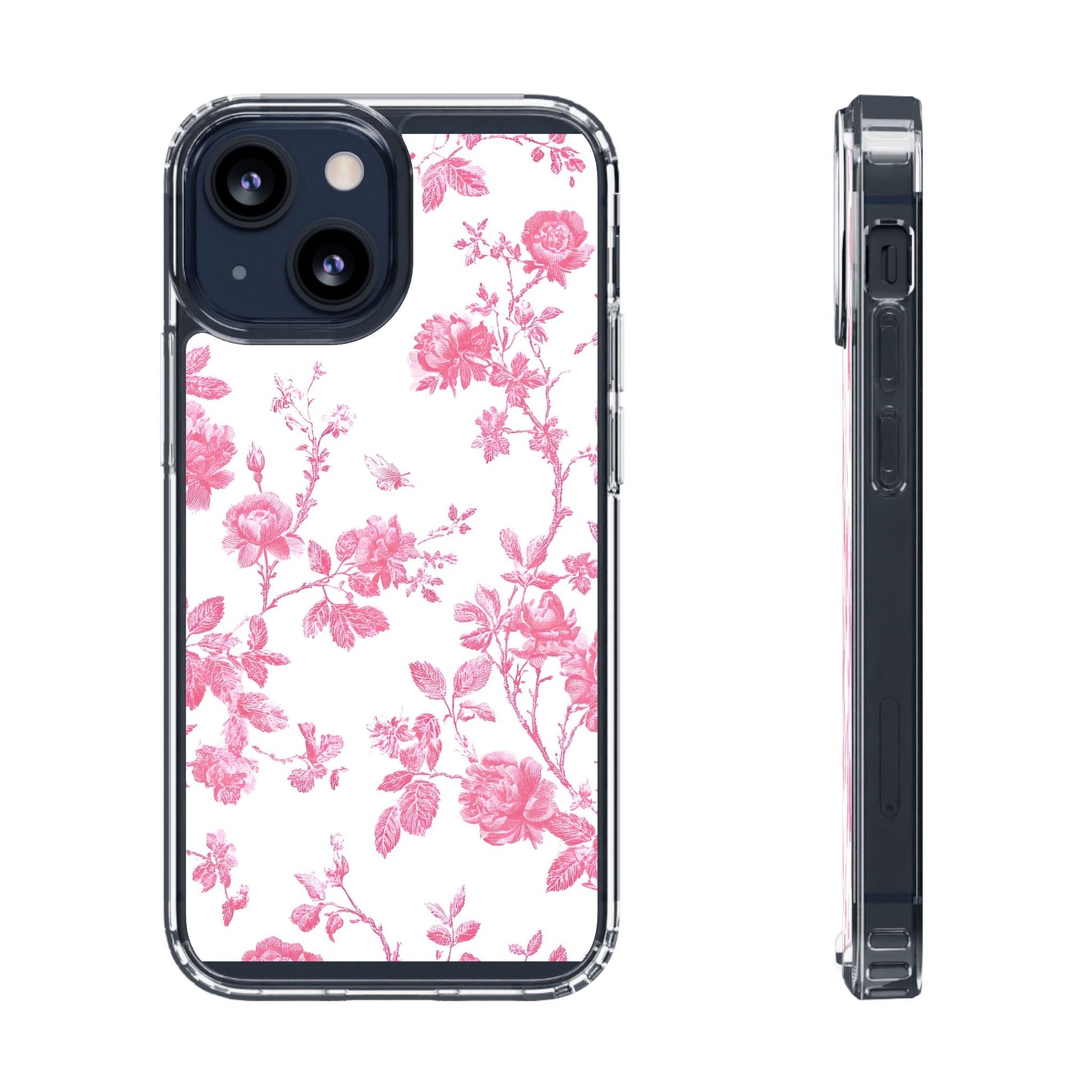 JAKKOUTTHEBXX Pink Floral iPhone Clear Case 2025
