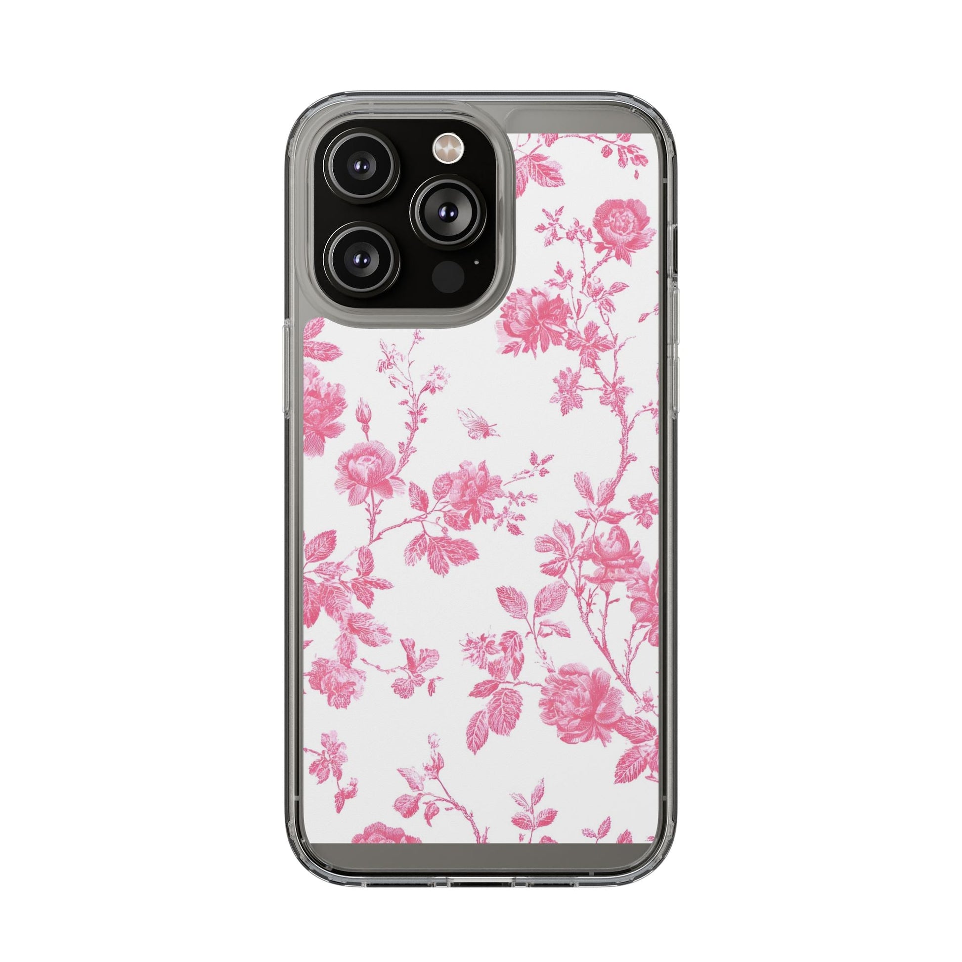 JAKKOUTTHEBXX Pink Floral iPhone Clear Case 2025