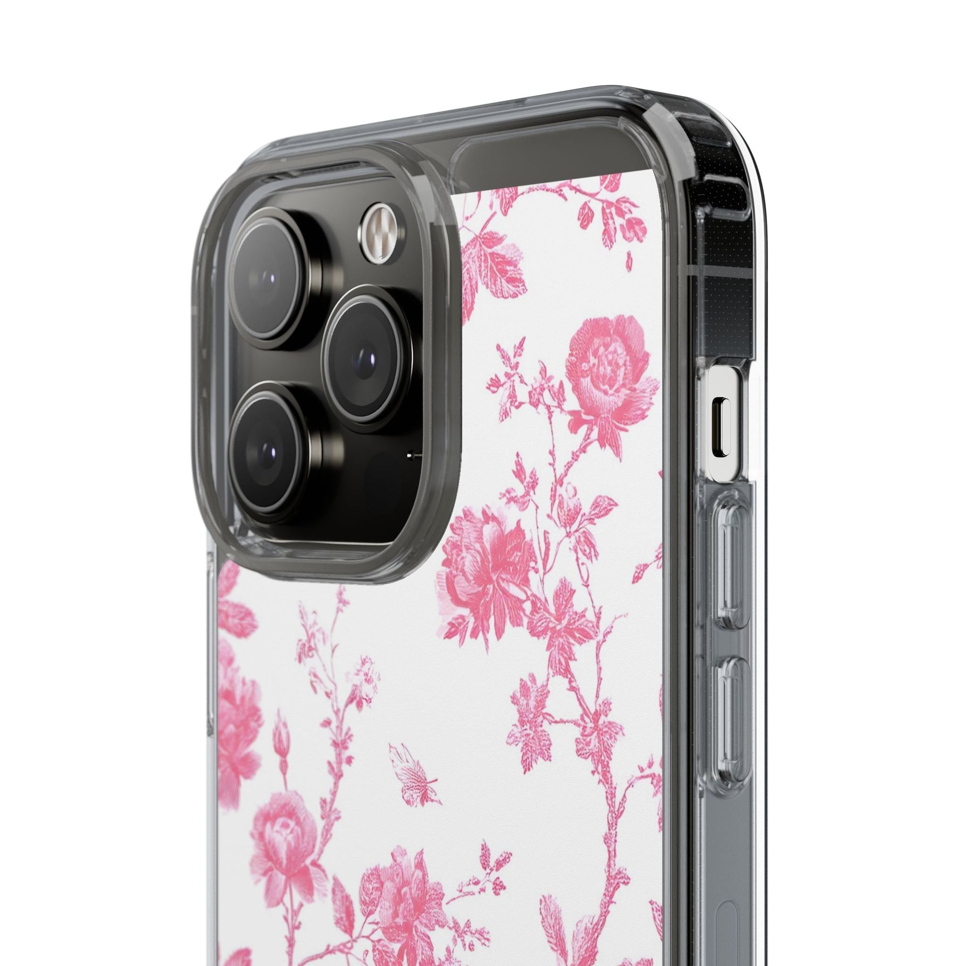 JAKKOUTTHEBXX Pink Floral iPhone Clear Case 2025