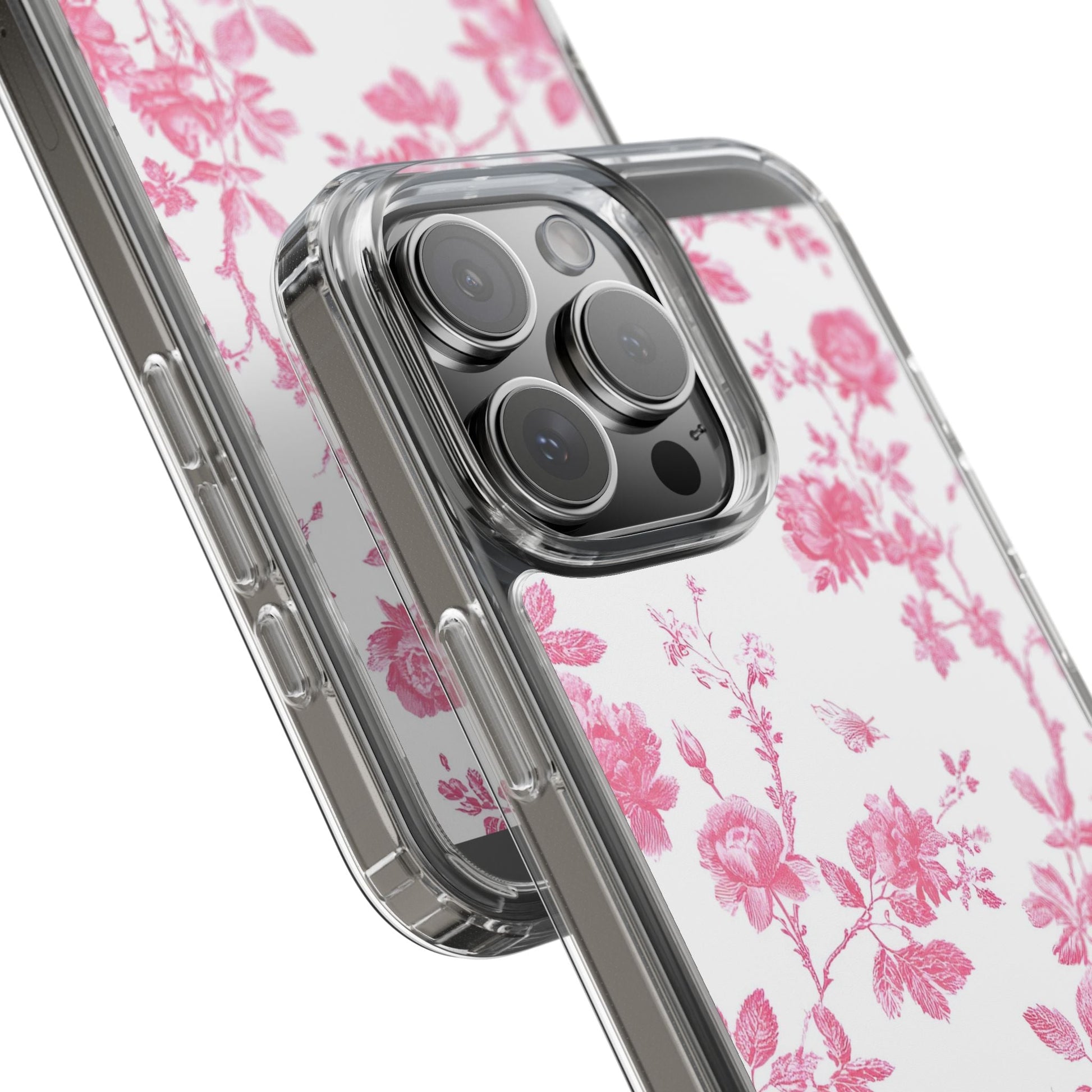JAKKOUTTHEBXX Pink Floral iPhone Clear Case 2025