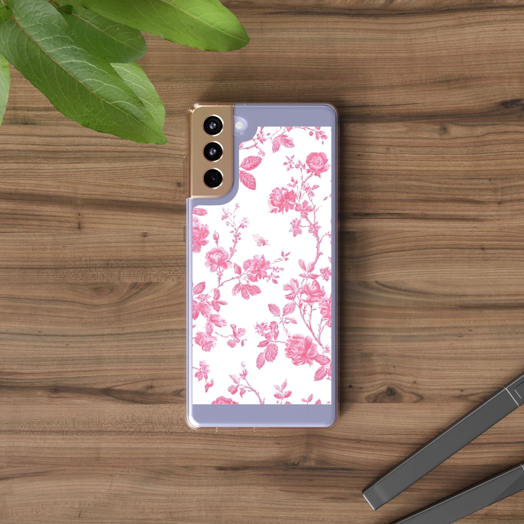 JAKKOUTTHEBXX Pink Floral iPhone Clear Case 2025